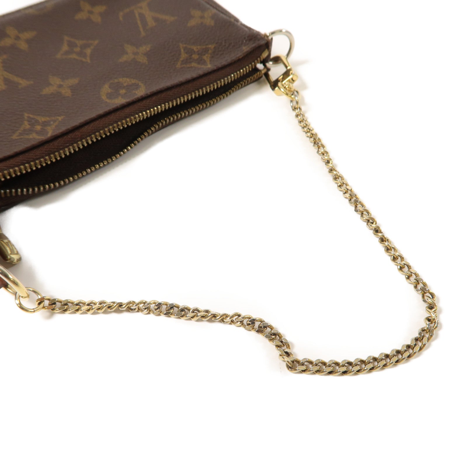 LOUIS VUITTON Monogram Mini Pochette Accessoires金扣手拿包啡色