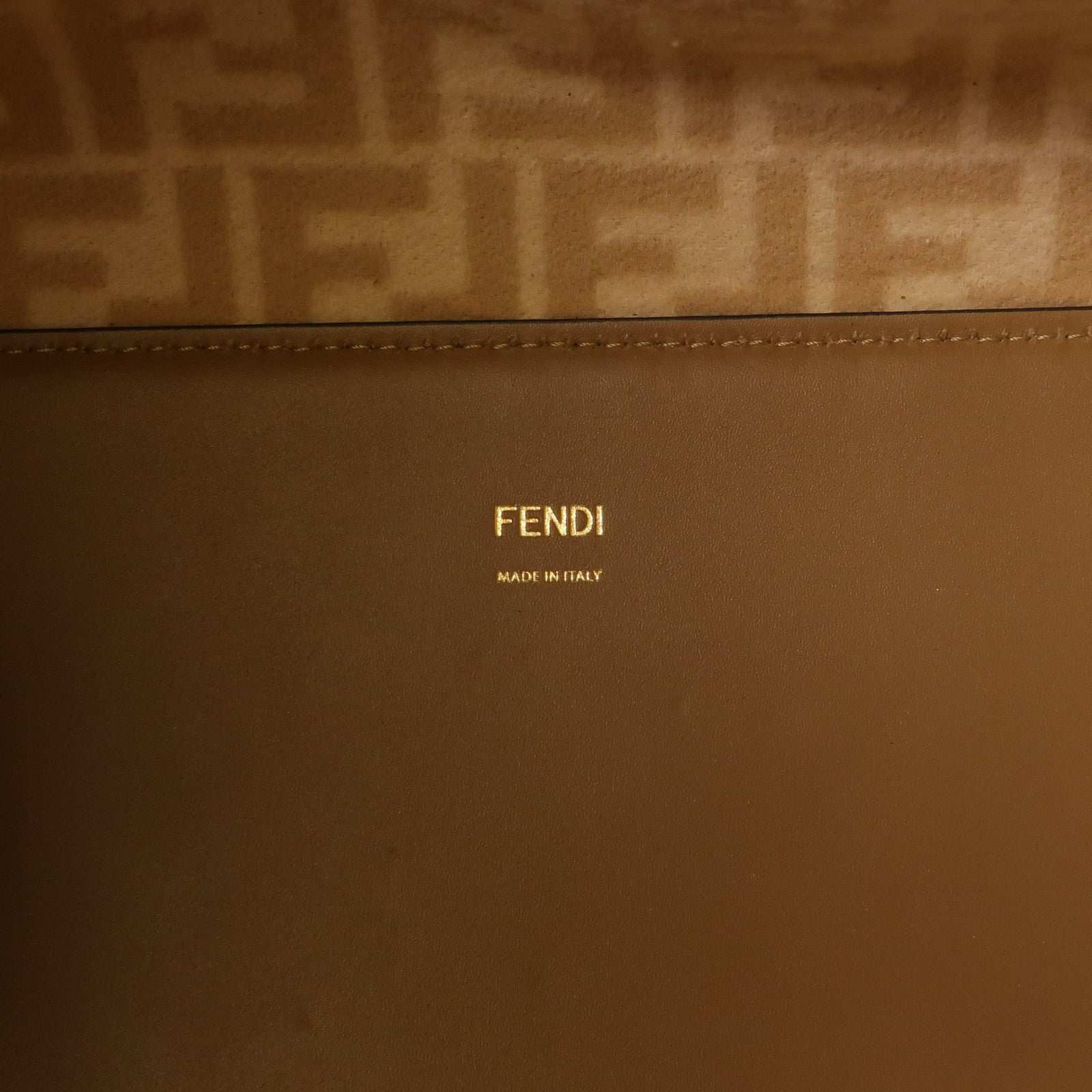 FENDI 羊毛/牛皮皮革Sunshine金扣手挽肩背兩用袋