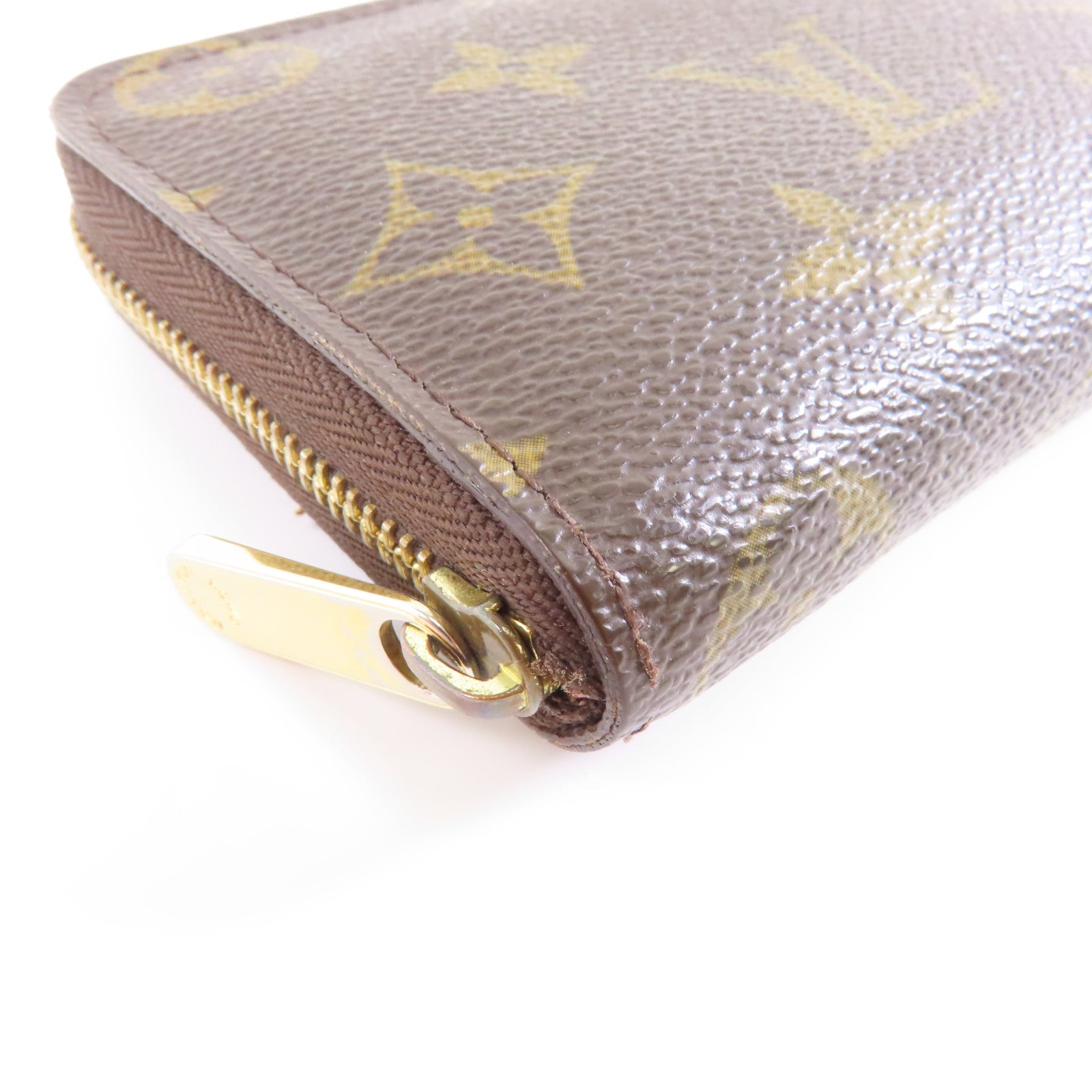 LOUIS VUITTON Monogram Zippy Coin Case金扣零錢包棕色