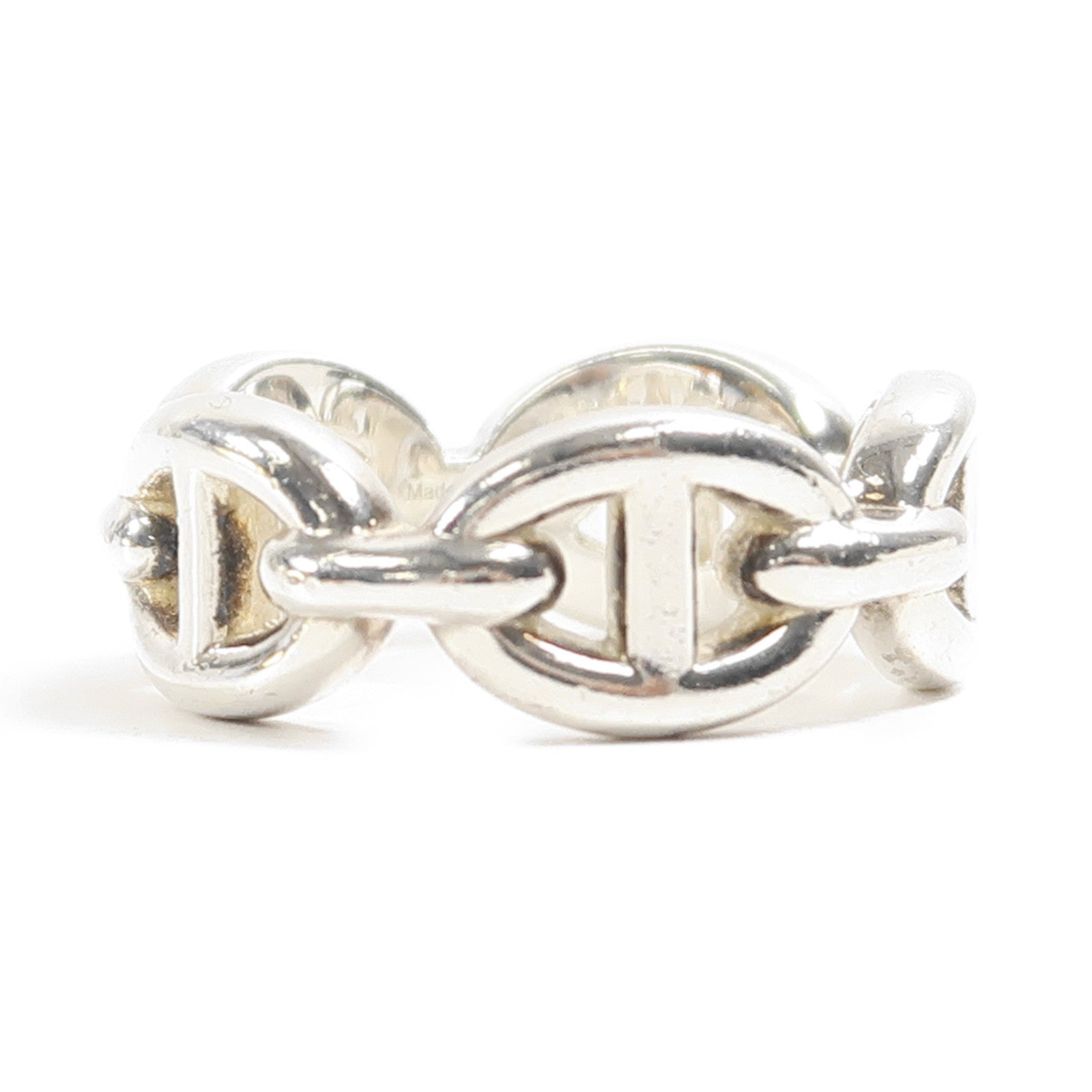 HERMES 925純銀Chaine D'Ancre Enchainee Ring戒指US#4.5
