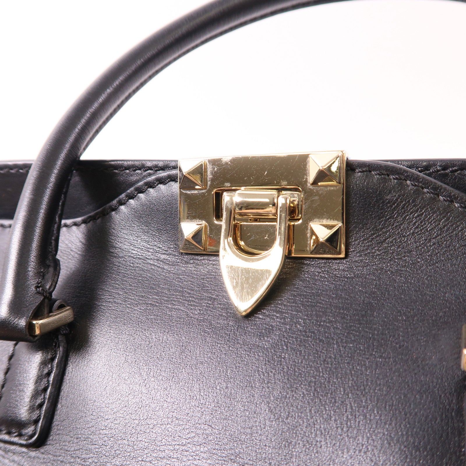 Valentino 牛皮皮革2way Shoulder金扣手挽肩背兩用袋