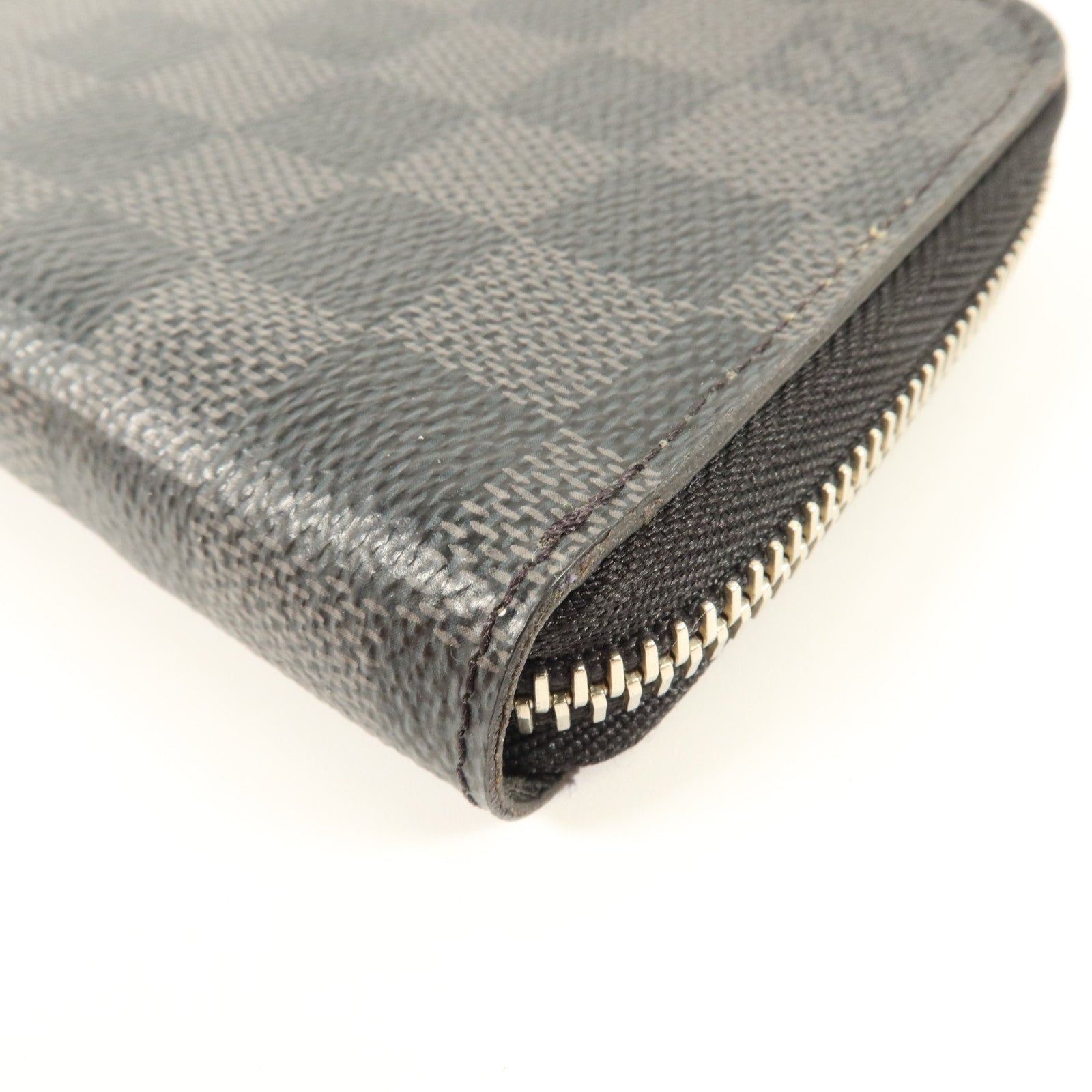 LOUIS VUITTON Damier Graphite Zipper Wallet Vertical銀扣長錢包