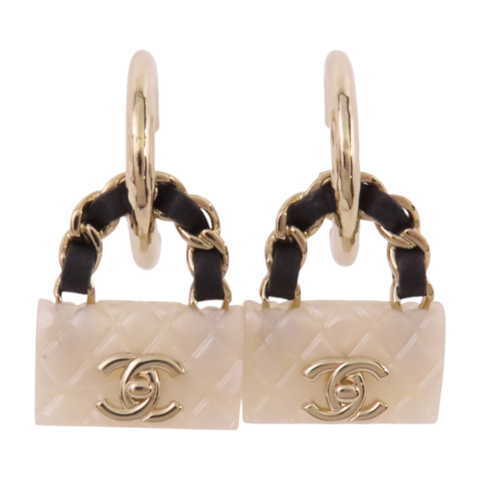 CHANEL 金屬/PVC/皮革Earrings金扣耳環