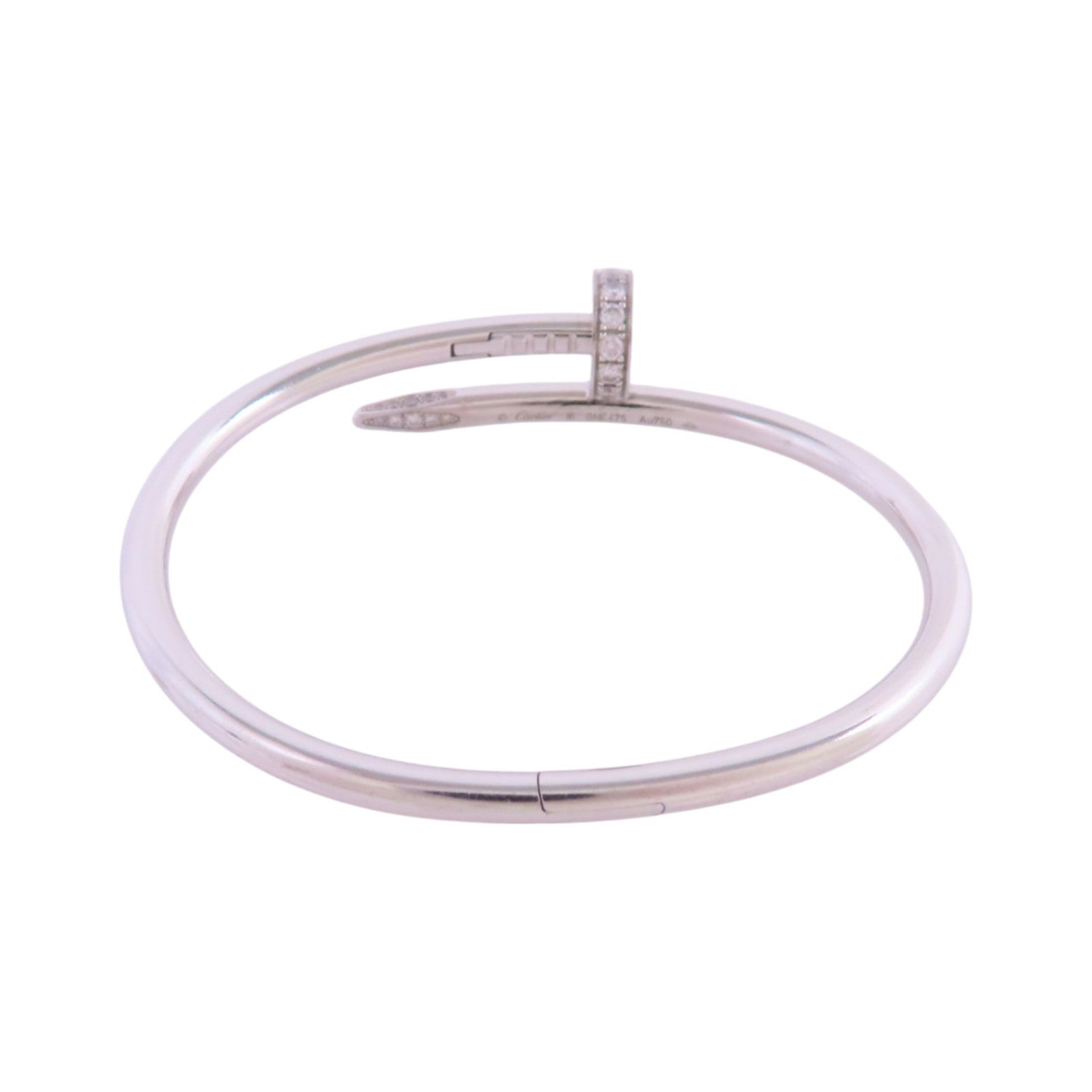 CARTIER 18K白金/鑽石Juste un Clou Diamond Bangle手鐲#16