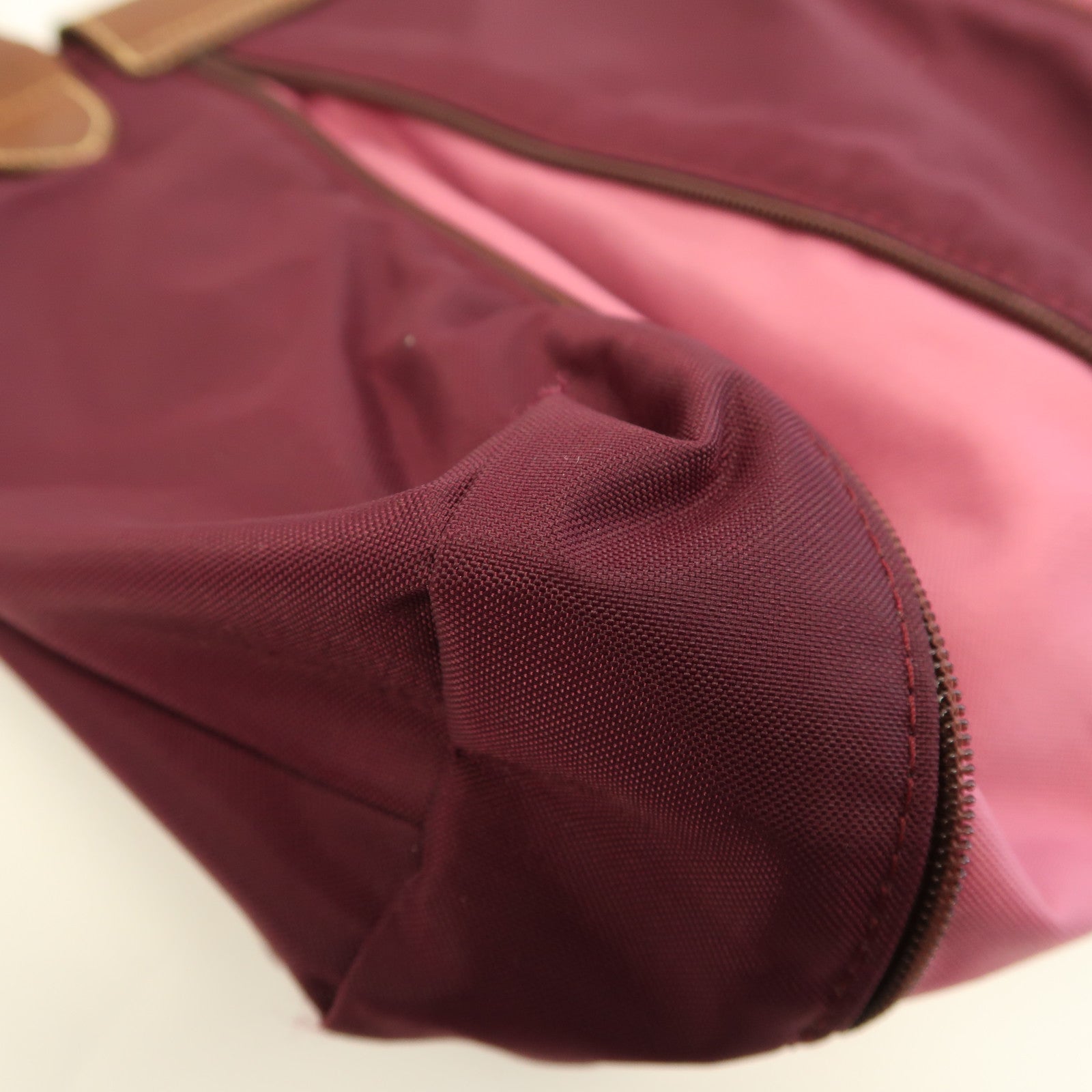 Longchamp 尼龍Hand Bag金扣手挽袋紫色/粉紅色