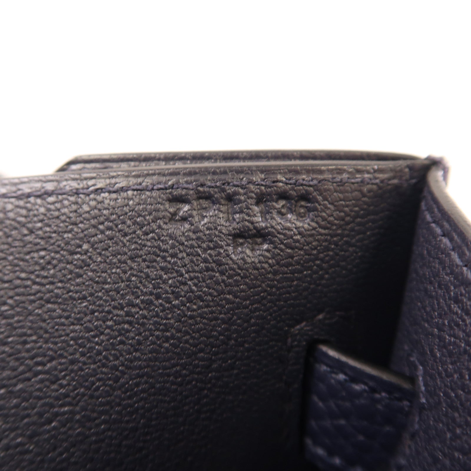 HERMES Togo皮革Kelly Depeches 25銀扣手拿包2Z Bleu Nuit