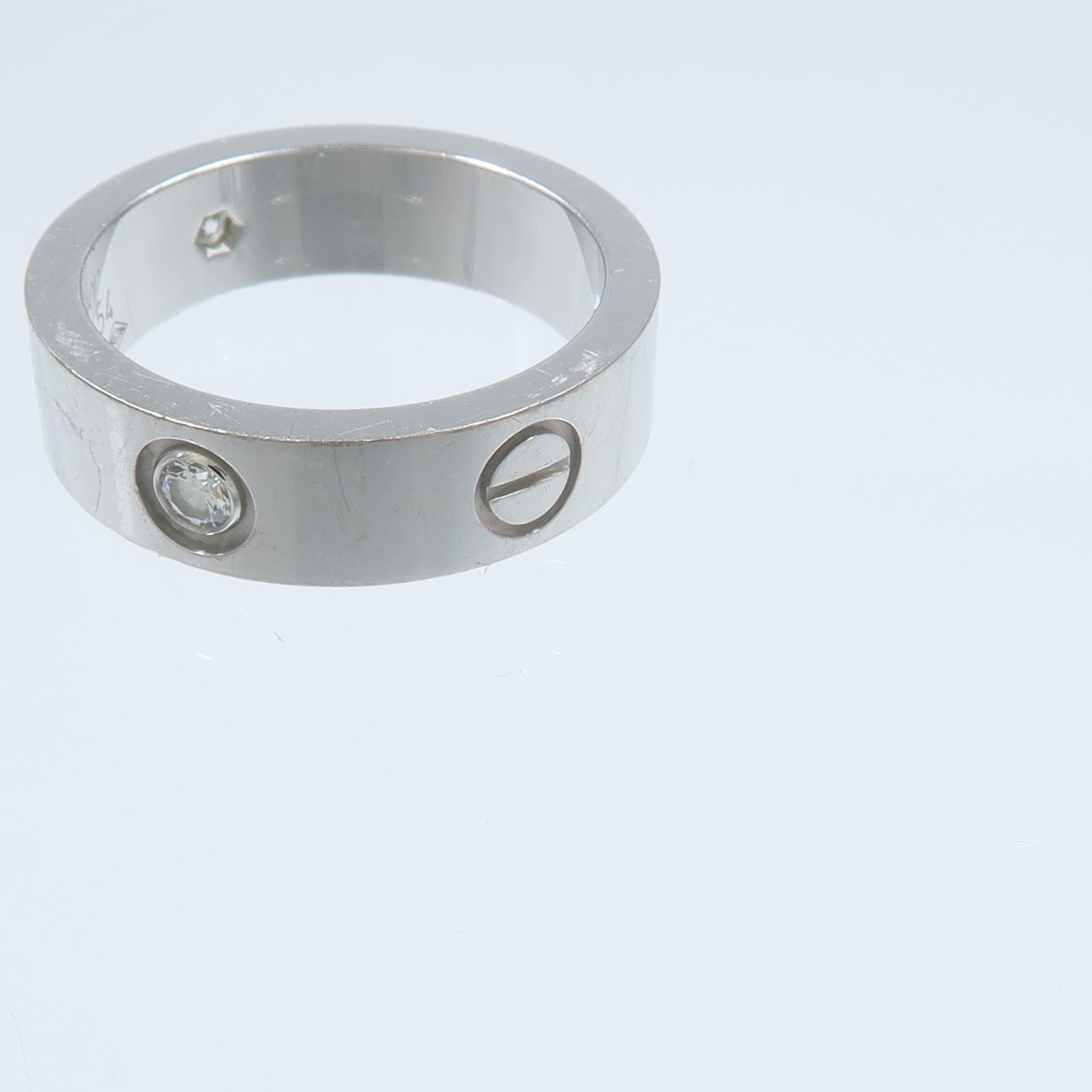 CARTIER 18K白金Love Ring 3P Diamond鑽石戒指