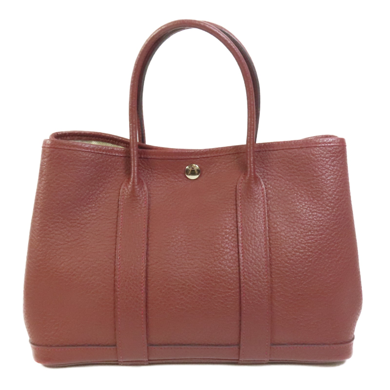 HERMES Negonda皮革Garder Party TPM銀扣手挽袋Rouge H