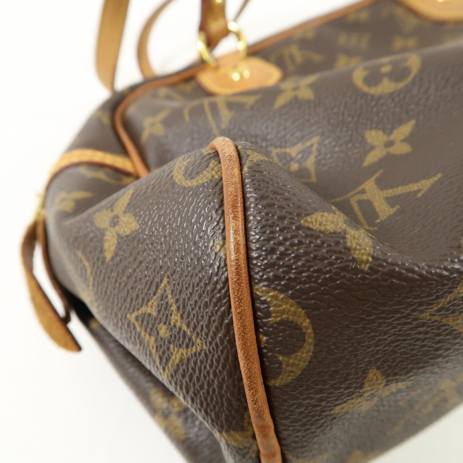 LOUIS VUITTON Monogram Montorgueil PM金扣肩背袋棕色
