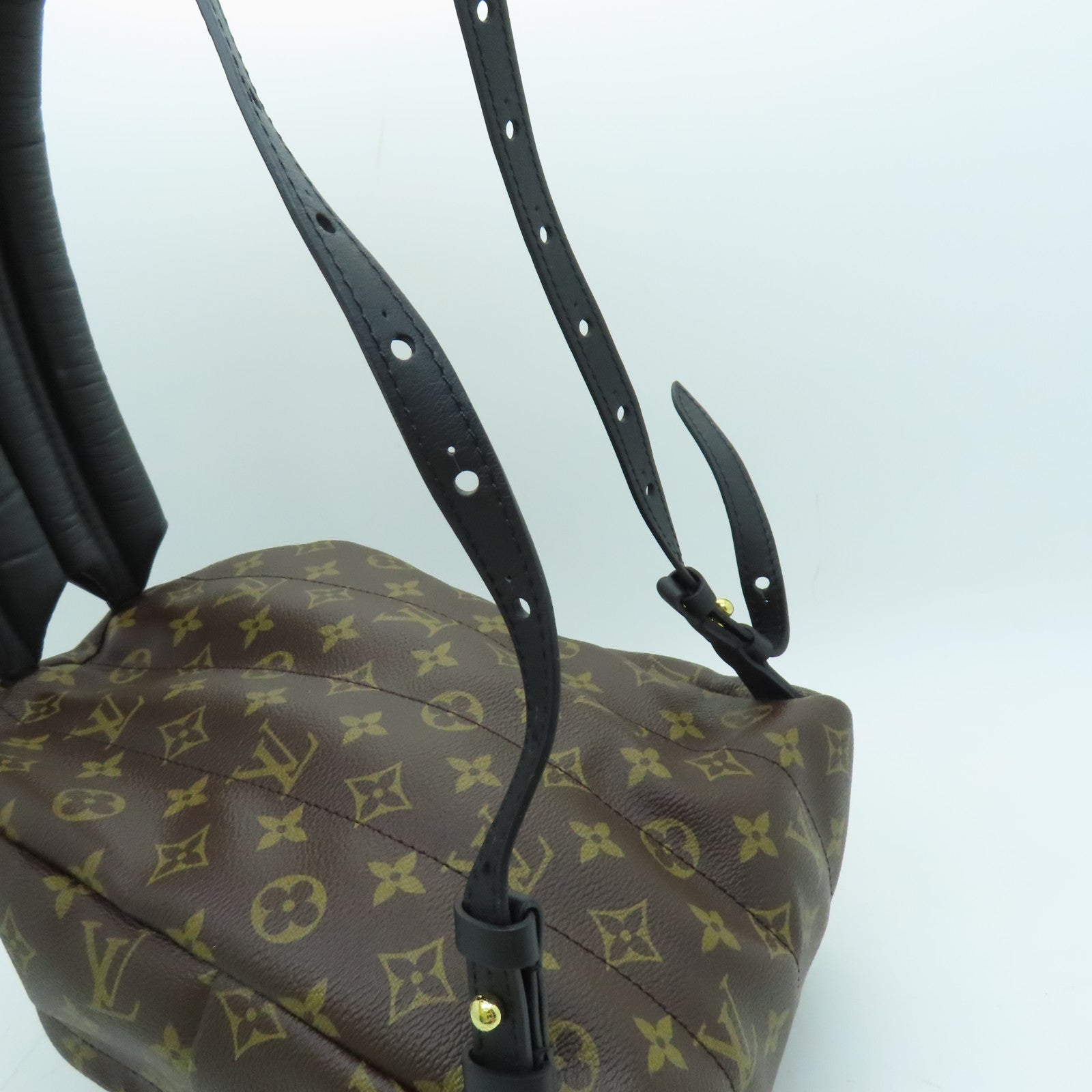 LOUIS VUITTON Monogram Plam Springs PM Backpack Brown with Gold Buckle