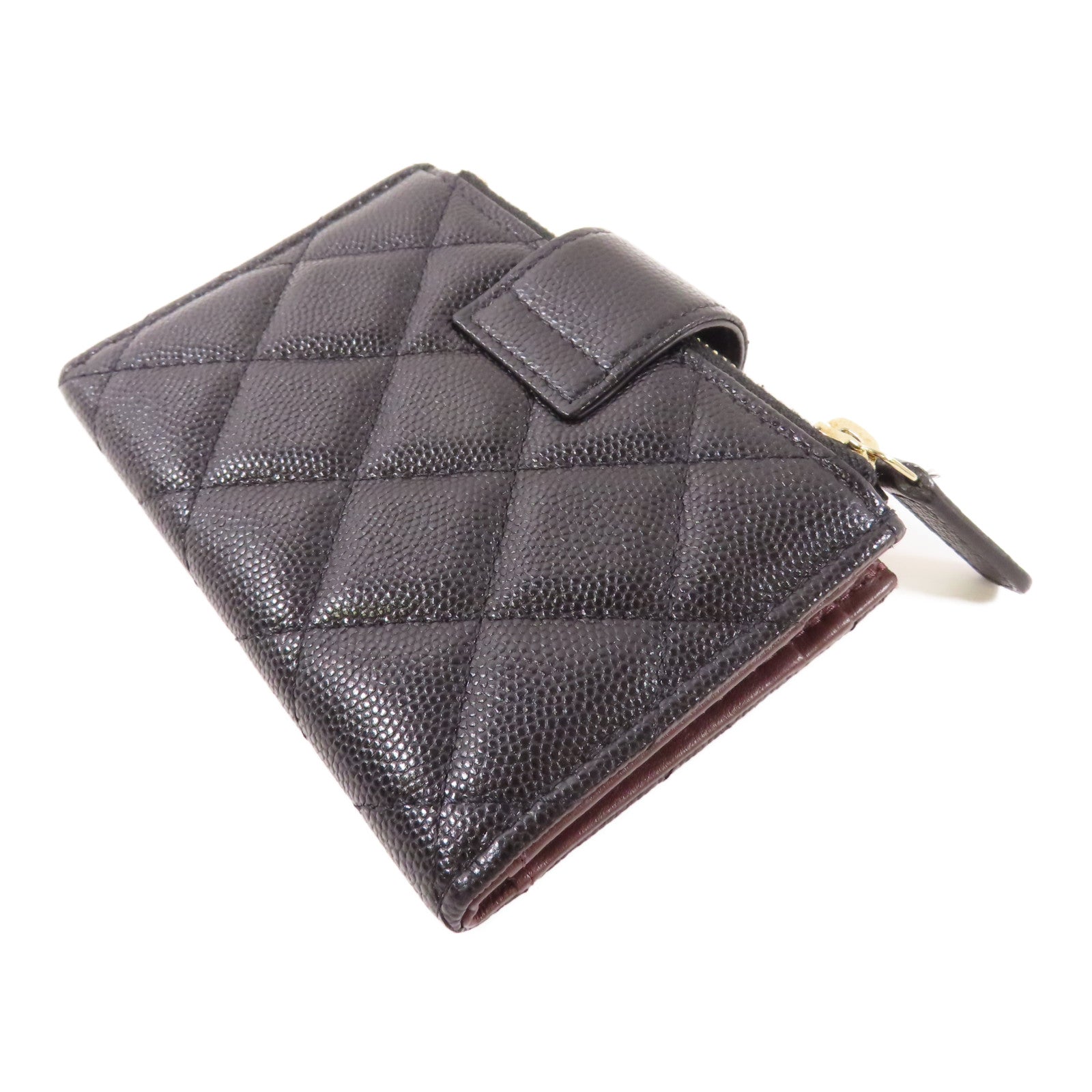 CHANEL 牛皮皮革Wallet金扣錢包