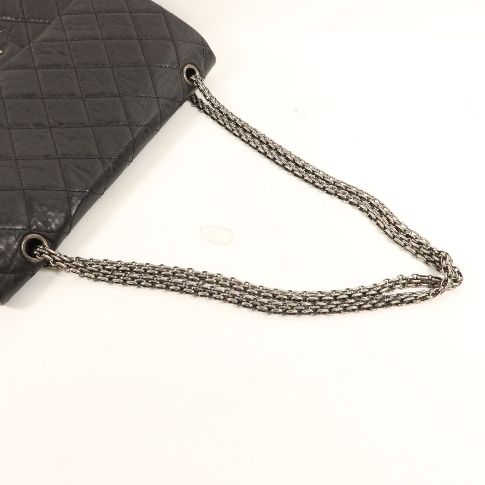 CHANEL 牛皮皮革2.55 Large鏈帶手挽袋