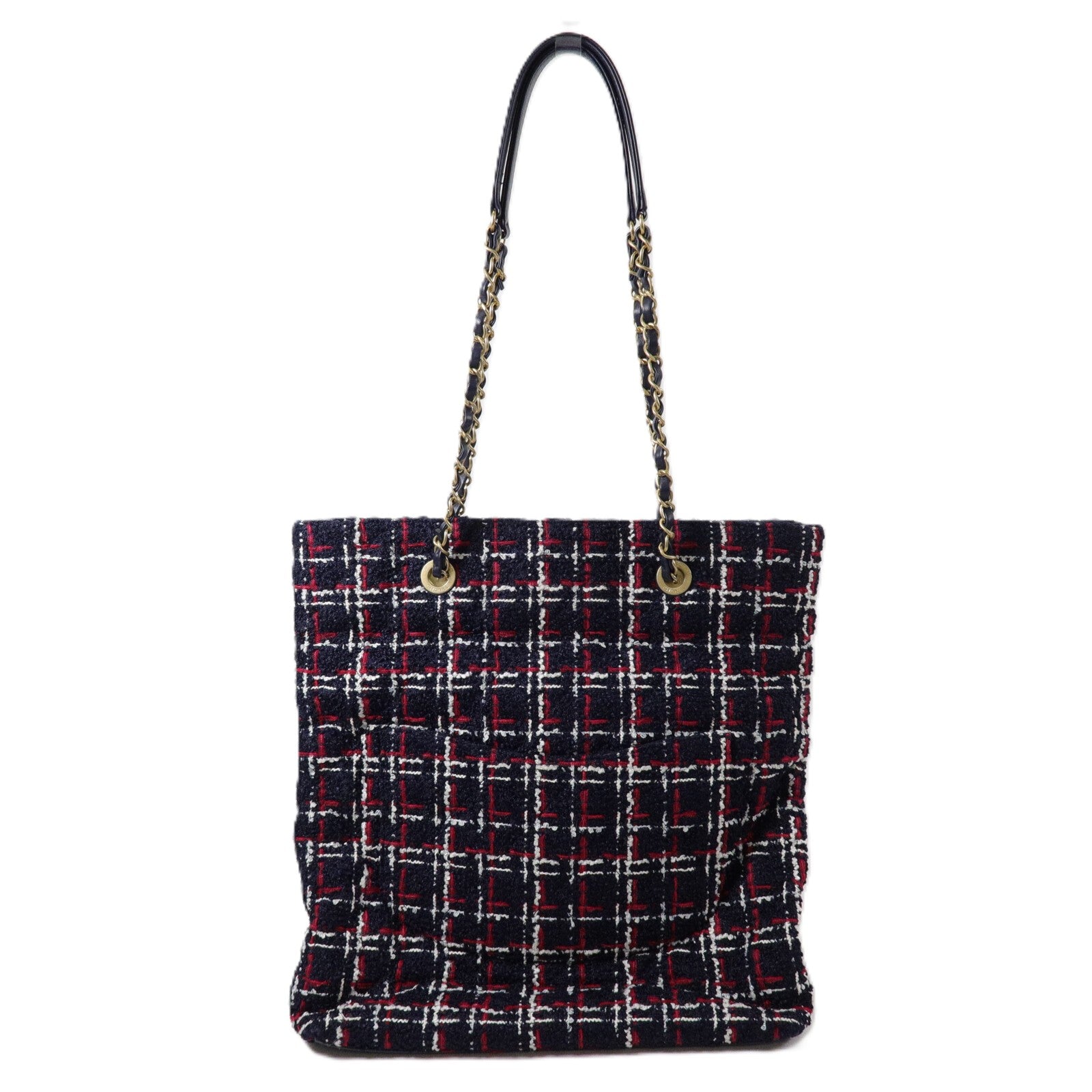 CHANEL Tweed Shopping Tote鏈帶肩背袋