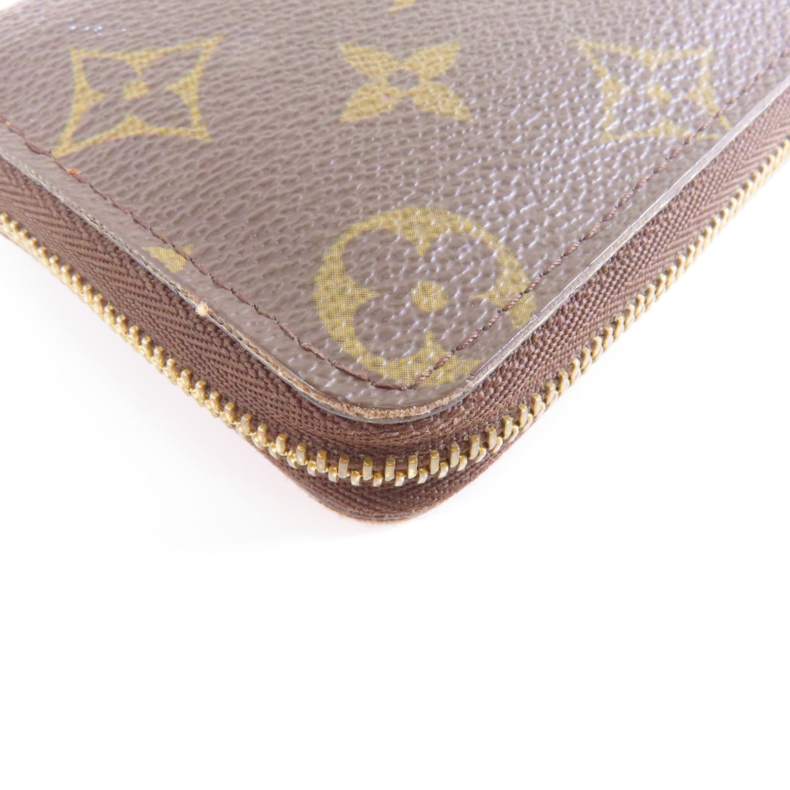 LOUIS VUITTON Monogram Zippy Coin Case金扣零錢包棕色
