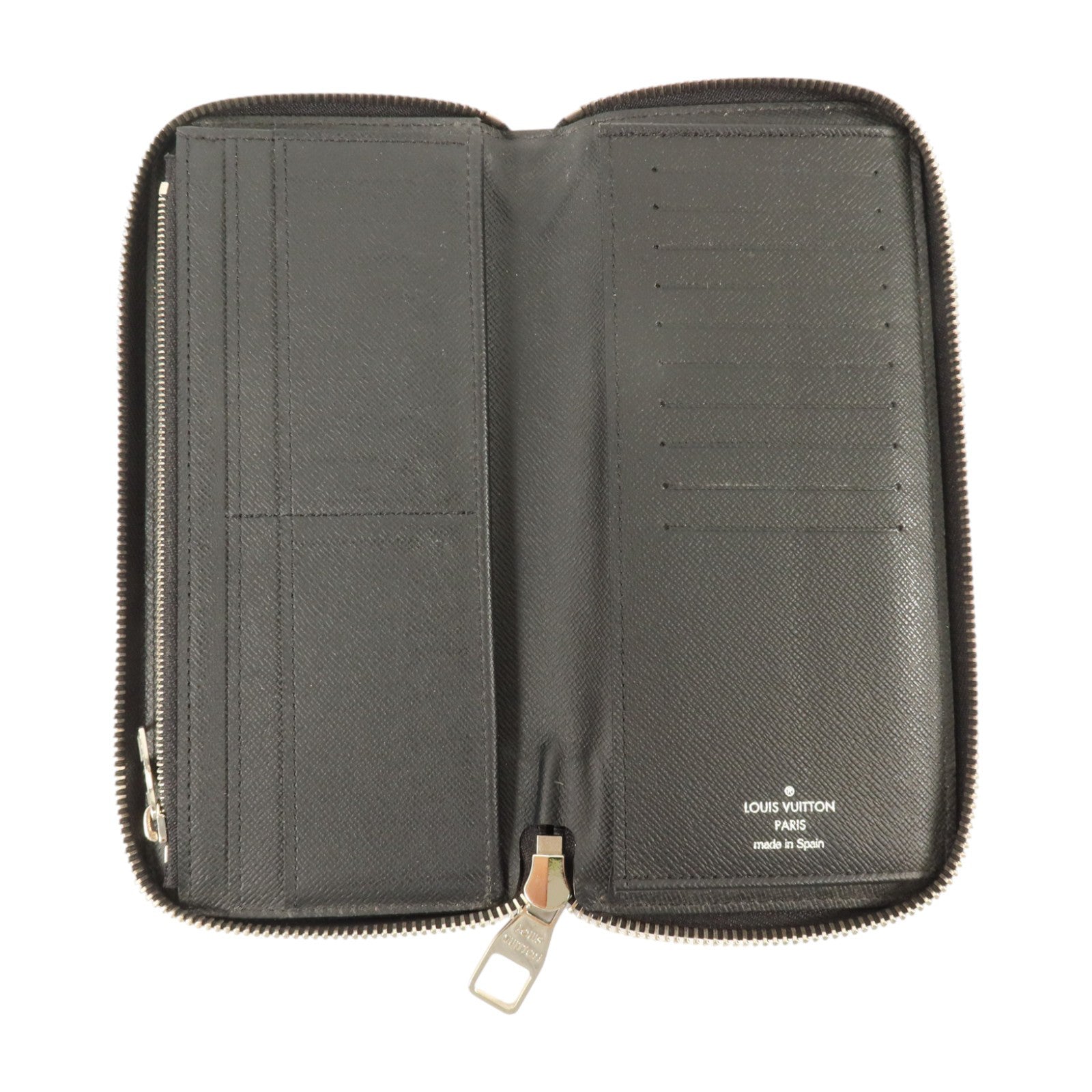 LOUIS VUITTON Damier Graphite Zipper Wallet Vertical銀扣長錢包