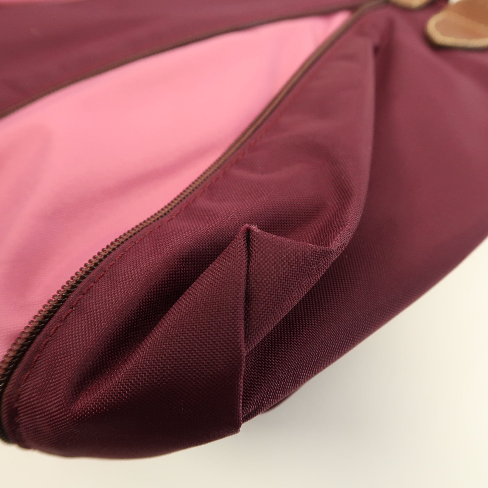 Longchamp 尼龍Hand Bag金扣手挽袋紫色/粉紅色