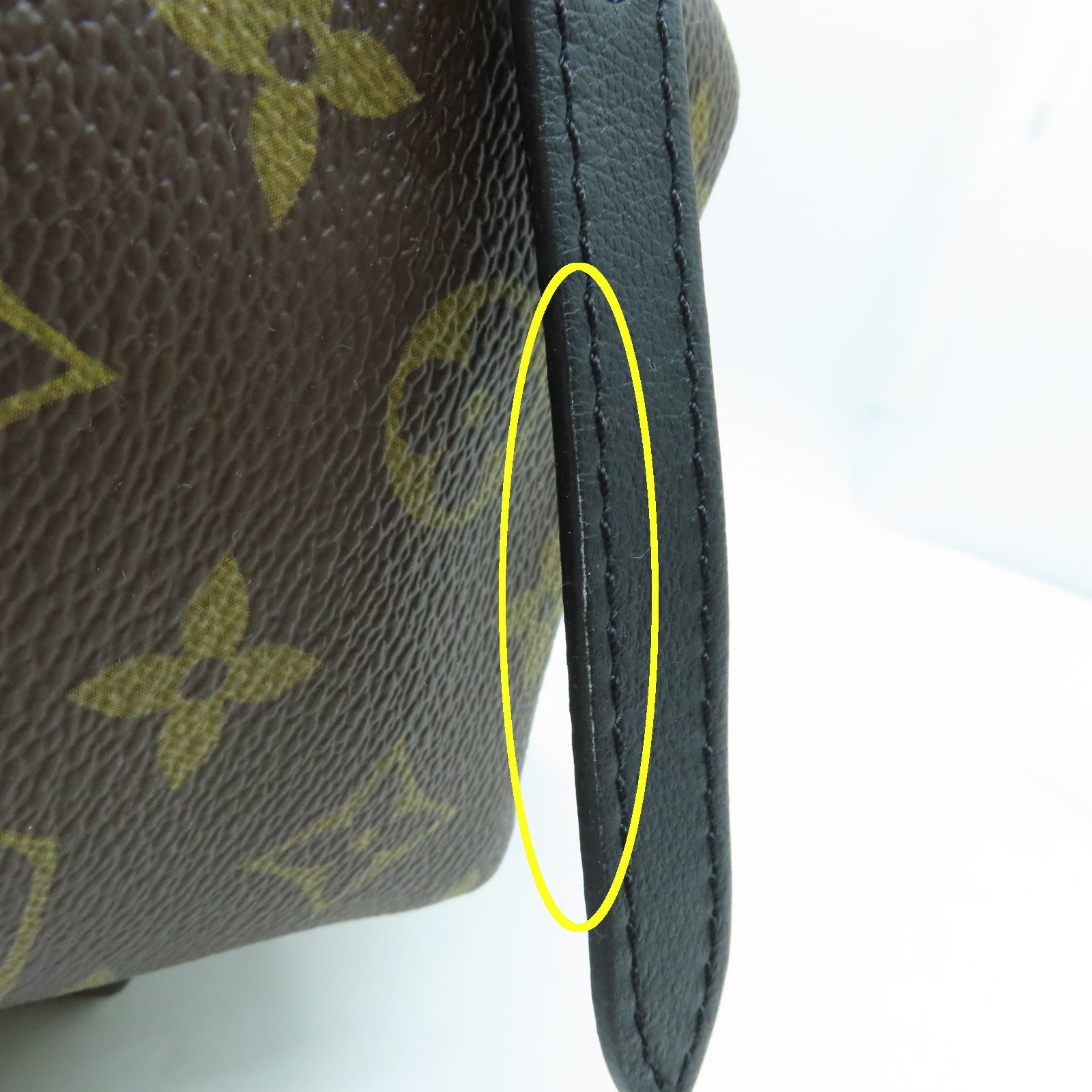 LOUIS VUITTON Monogram Plam Springs PM Backpack Brown with Gold Buckle