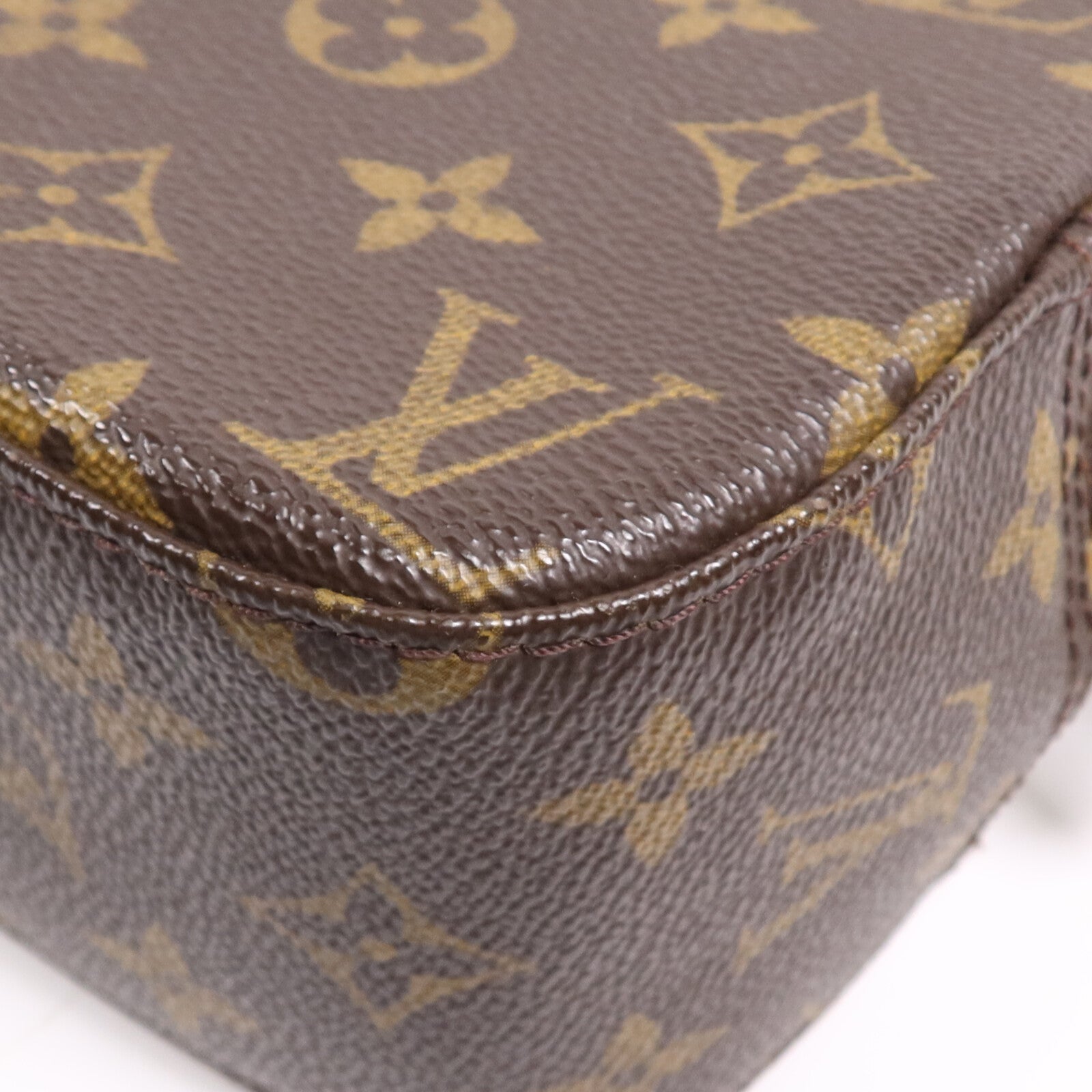 LOUIS VUITTON Monogram Spontini金扣手挽肩背兩用袋棕色
