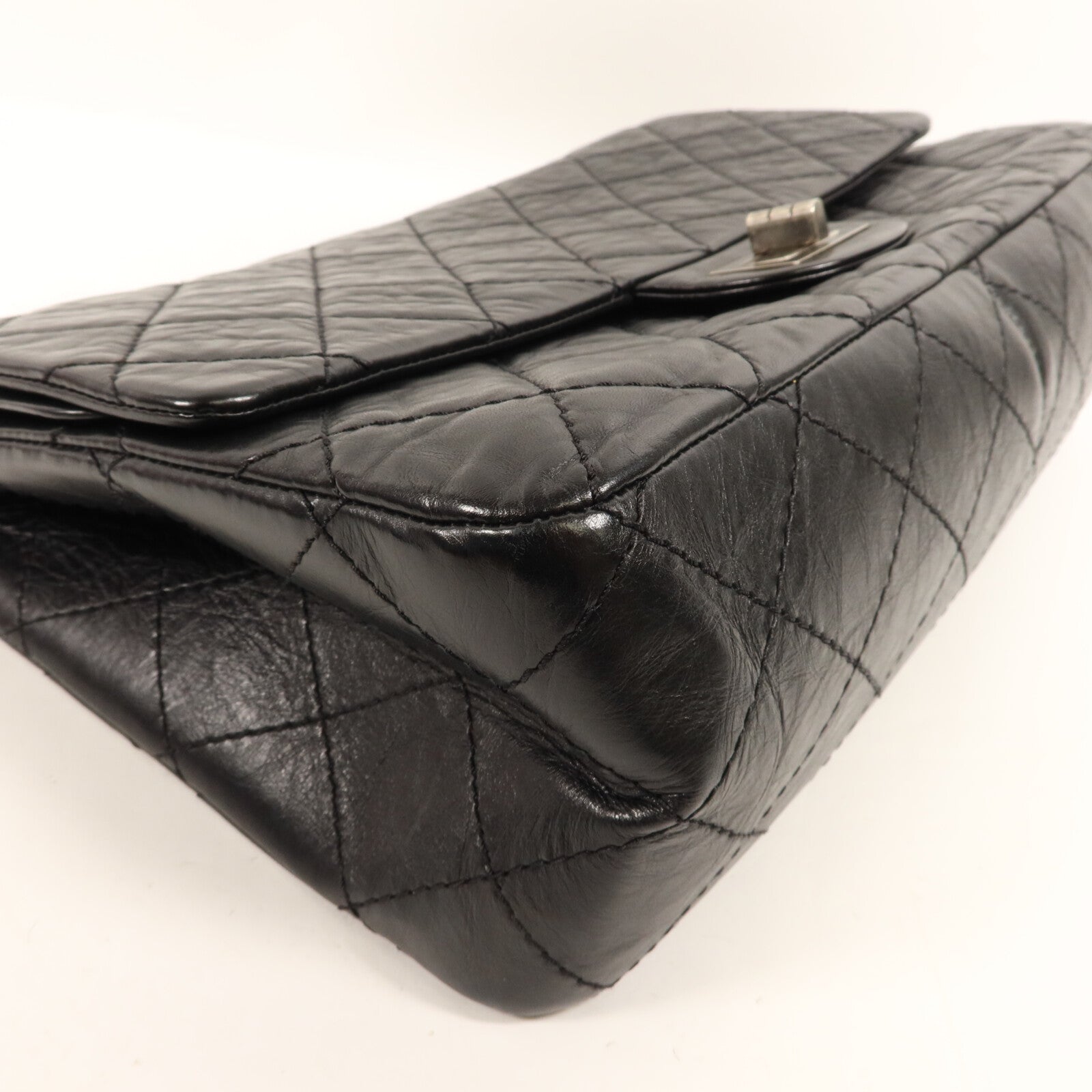 CHANEL 牛皮皮革2.55 Large鏈帶手挽袋
