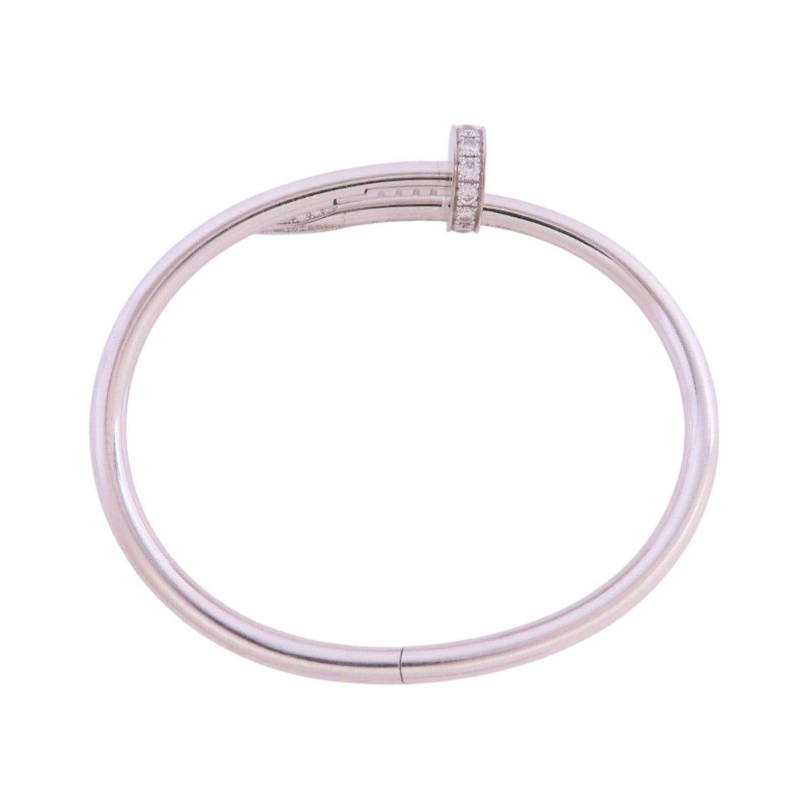 CARTIER 18K白金/鑽石Juste un Clou Diamond Bangle手鐲#16