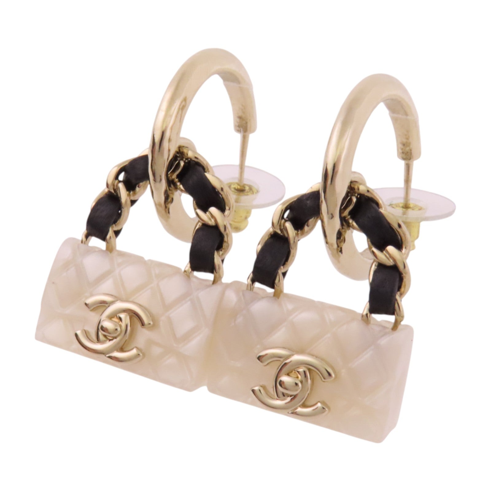CHANEL 金屬/PVC/皮革Earrings金扣耳環