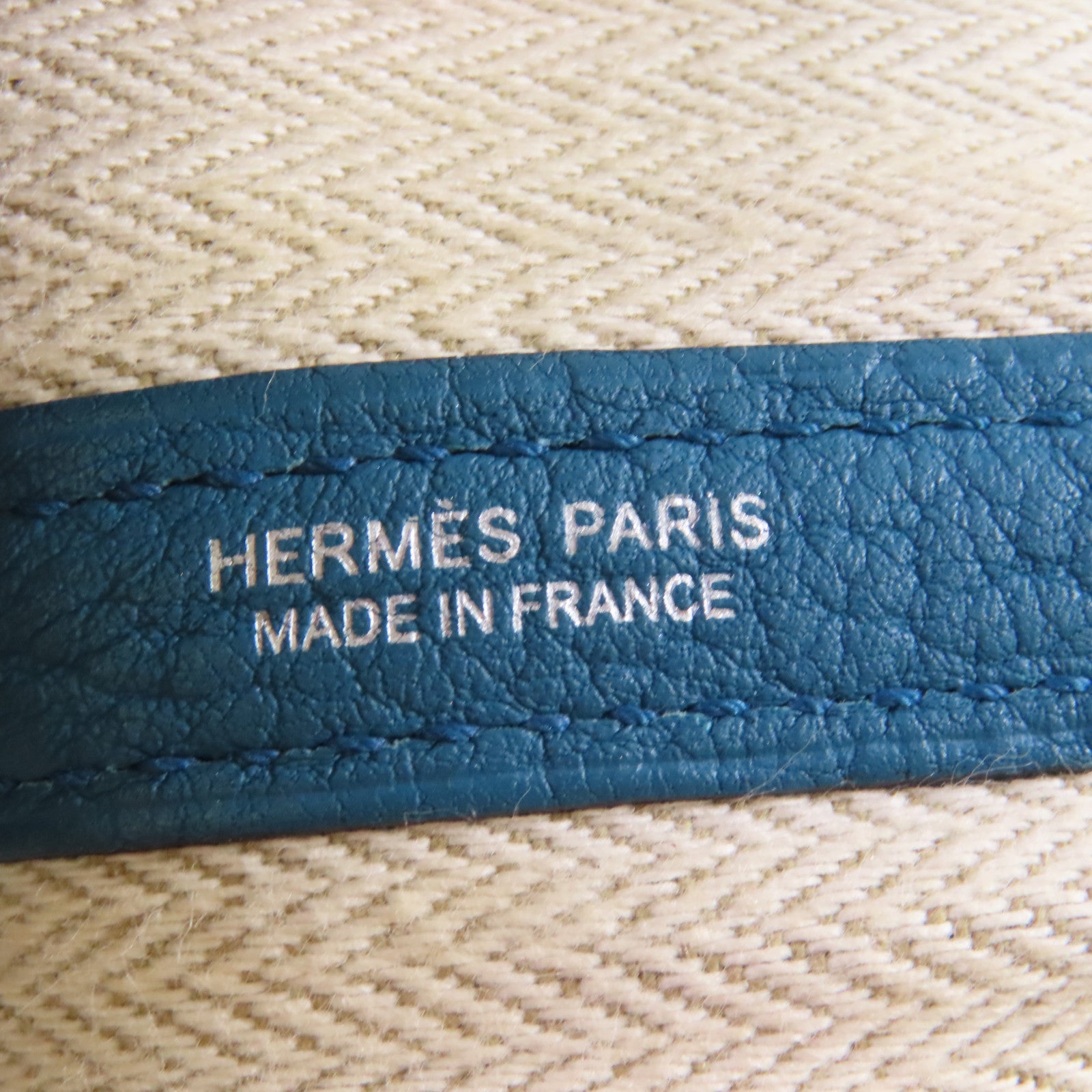 HERMES 【激減優惠】Negonda皮革GardenParty36銀扣手挽袋蒂芬尼藍