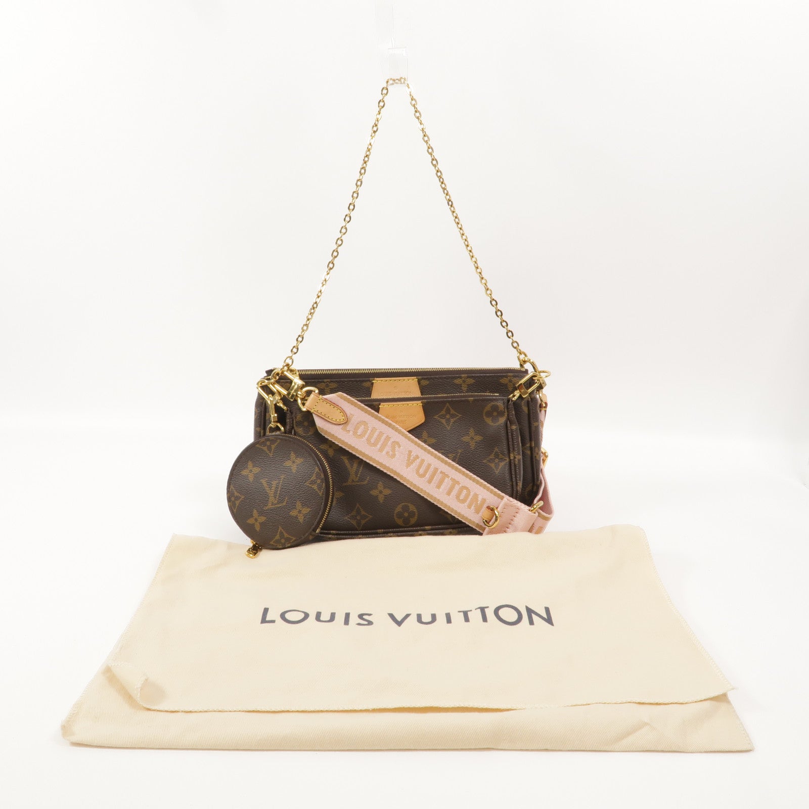 LOUIS VUITTON Monogram Multi Pochette Accessoires鏈帶手挽肩背兩用袋