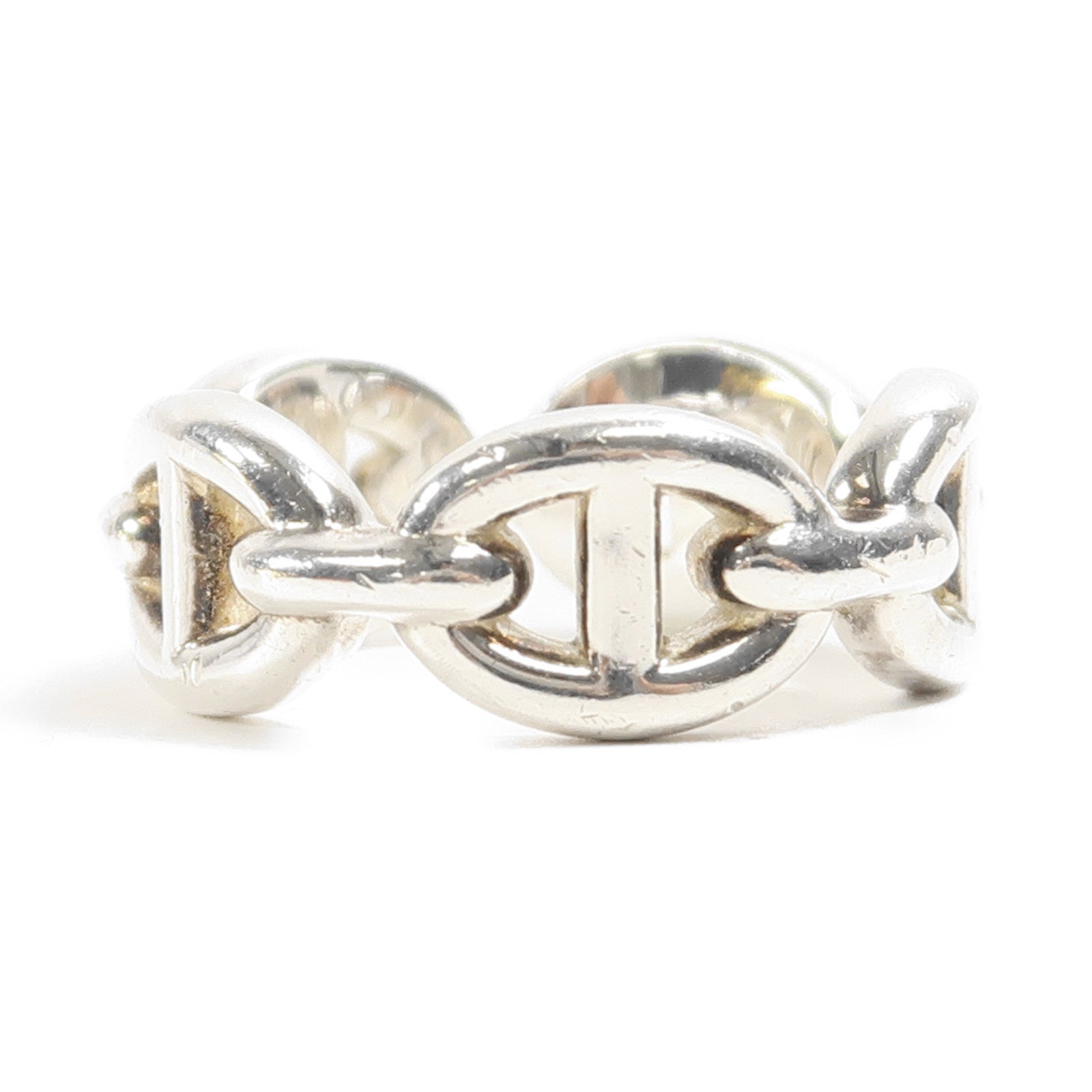 HERMES 925純銀Chaine D'Ancre Enchainee Ring戒指US#4.5