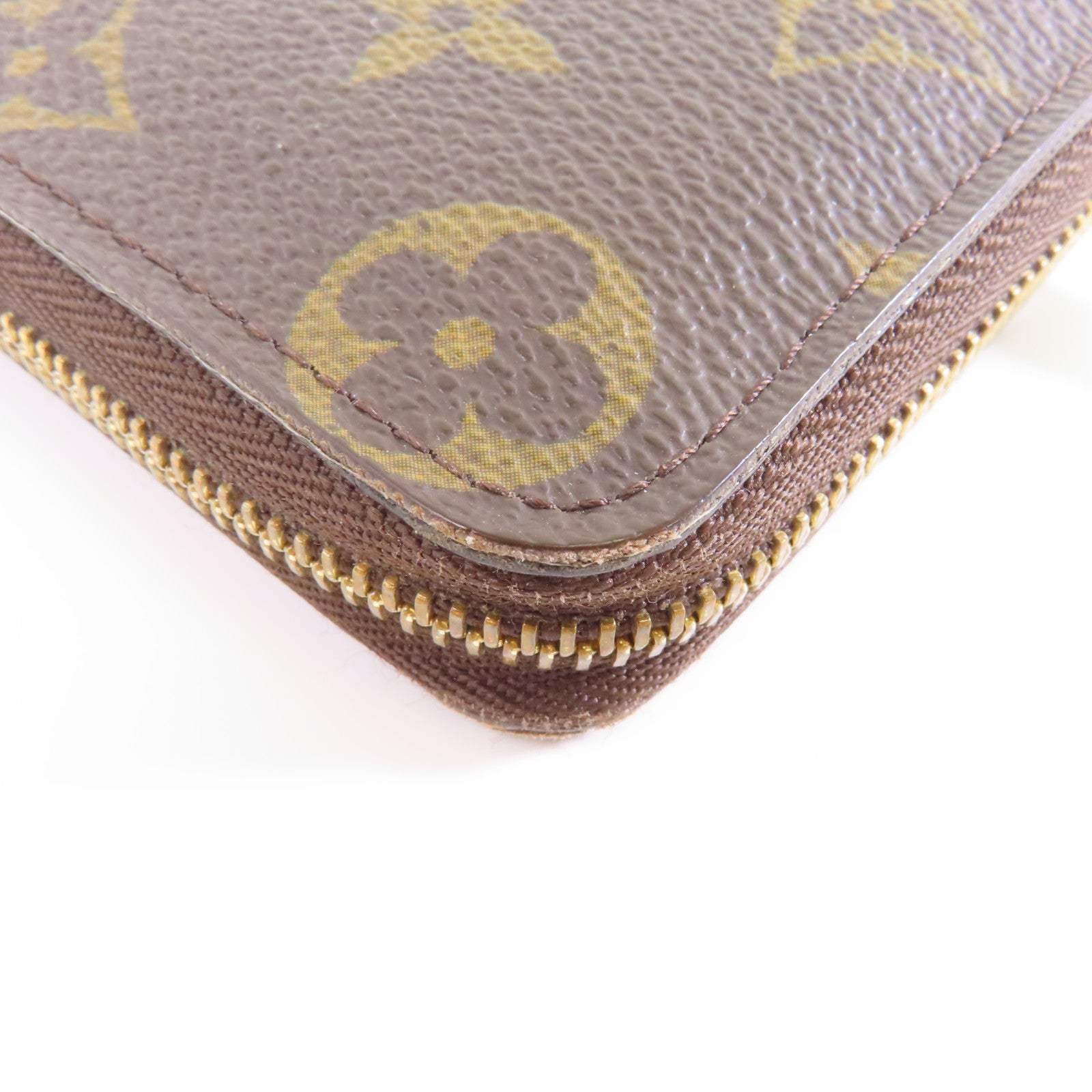 LOUIS VUITTON Monogram Zippy Coin Case金扣零錢包棕色