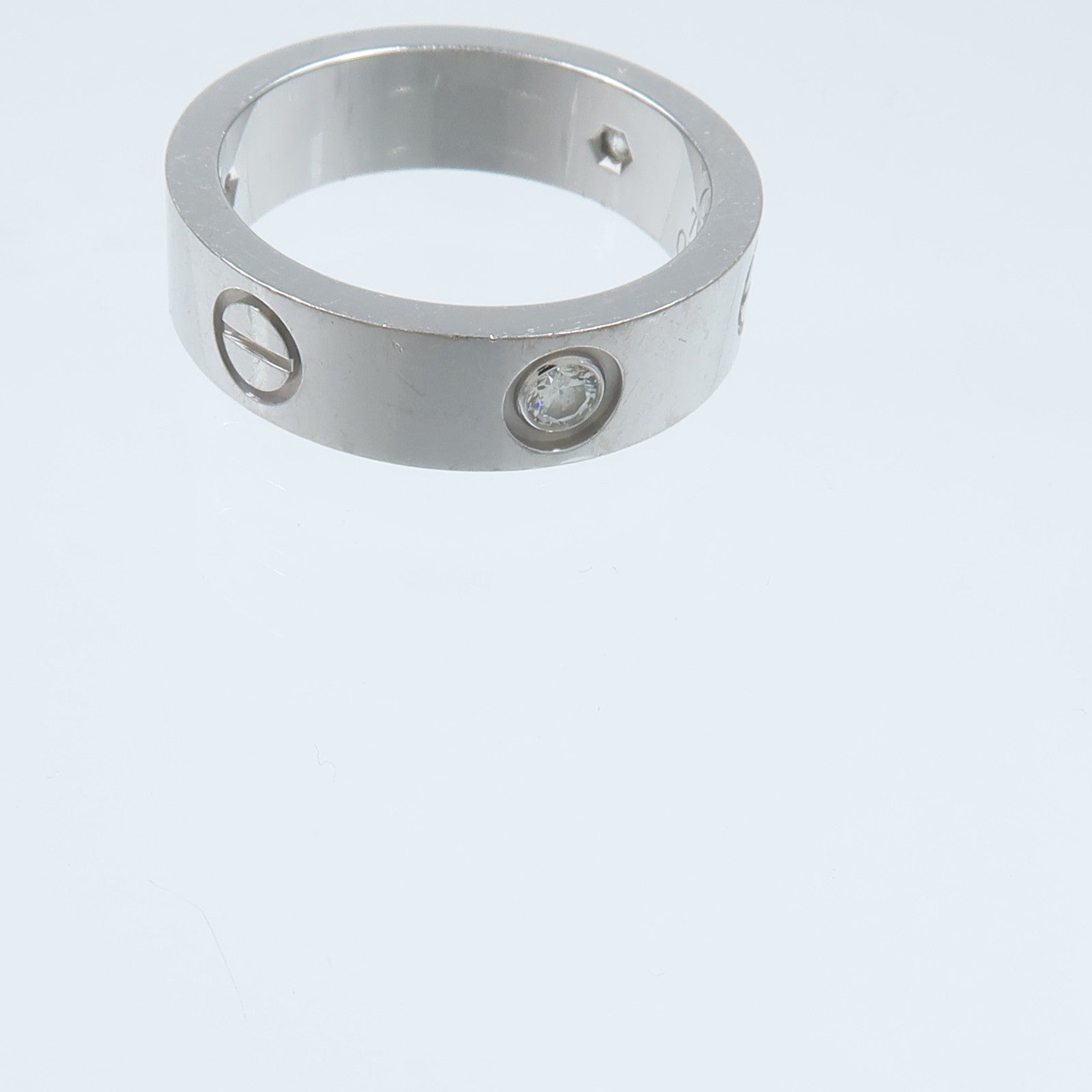 CARTIER 18K白金Love Ring 3P Diamond鑽石戒指
