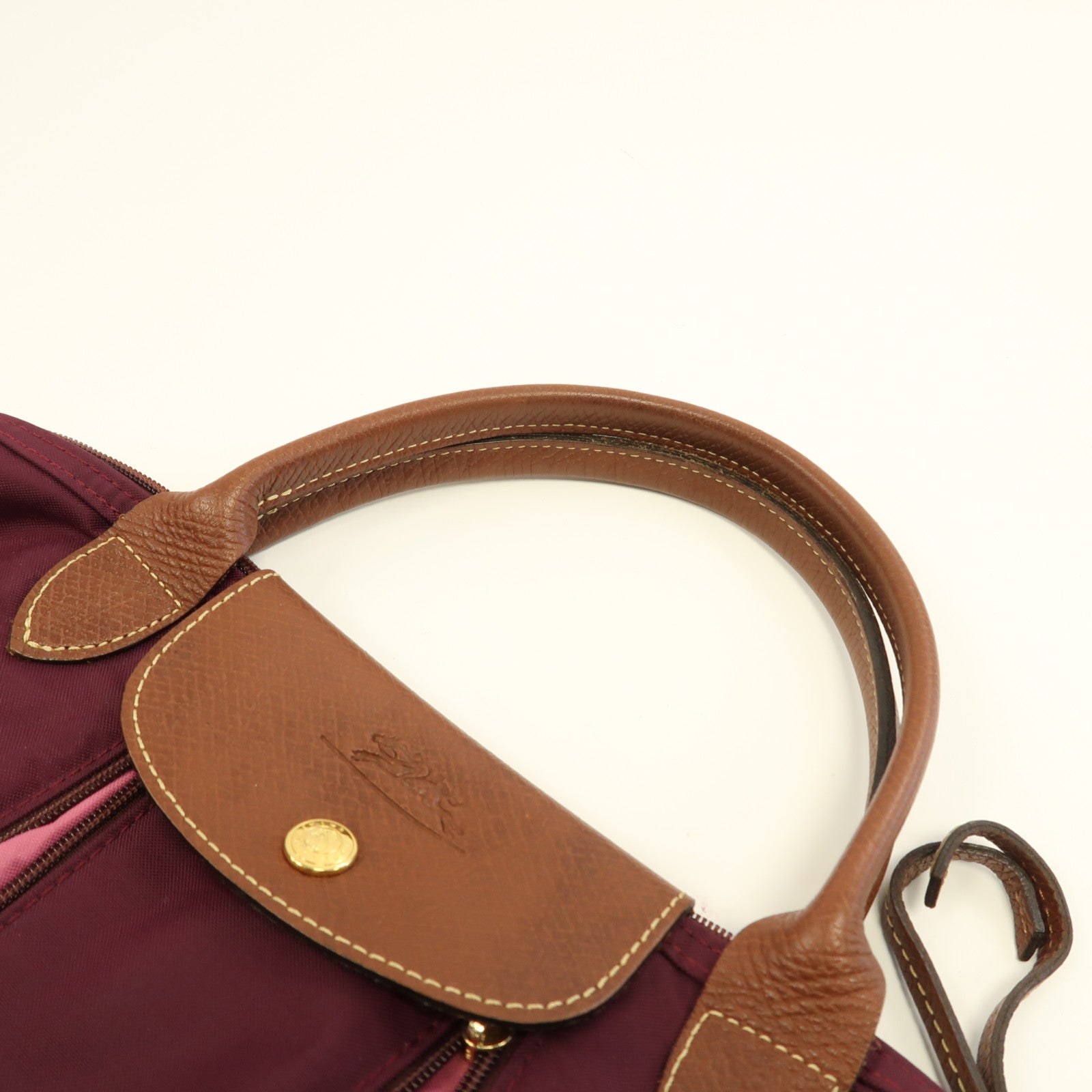 Longchamp 尼龍Hand Bag金扣手挽袋紫色/粉紅色