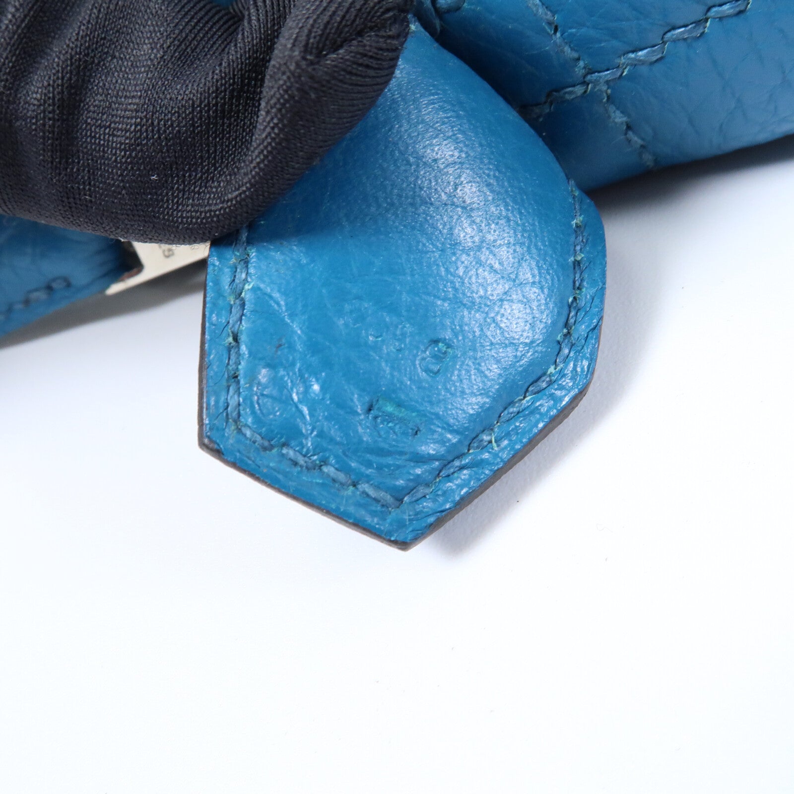 HERMES Clemence皮革Bolide 31銀扣手挽袋Bleu Izmir