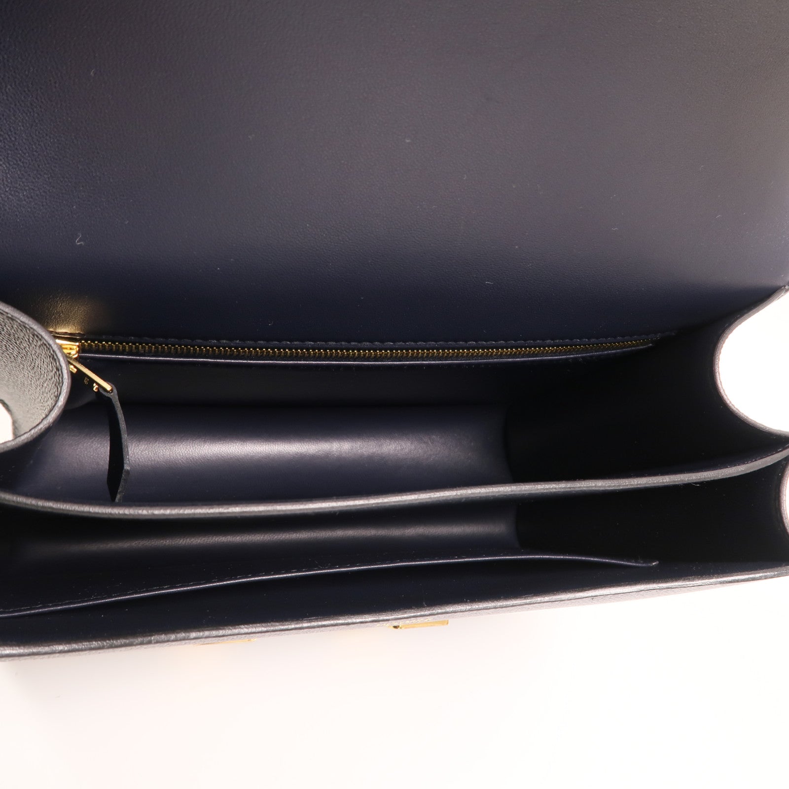 HERMES Epsom皮革Constance24金扣肩背袋Bleu Indigo