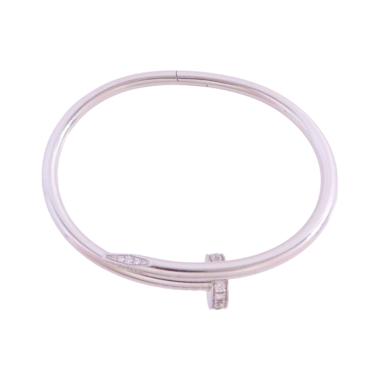 CARTIER 18K白金/鑽石Juste un Clou Diamond Bangle手鐲#16