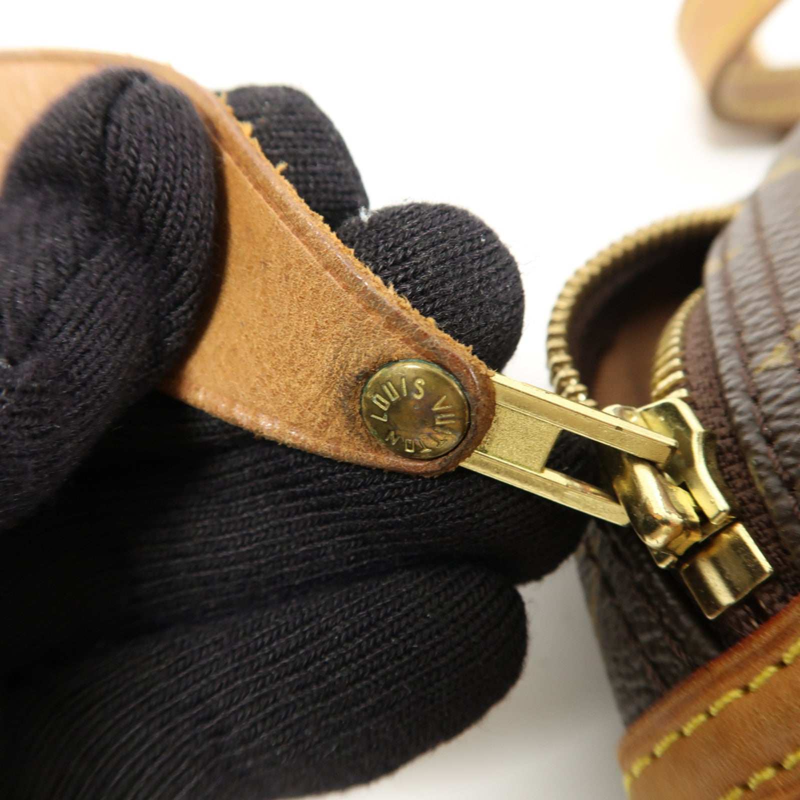 LOUIS VUITTON Monogram Montorgueil PM金扣肩背袋棕色