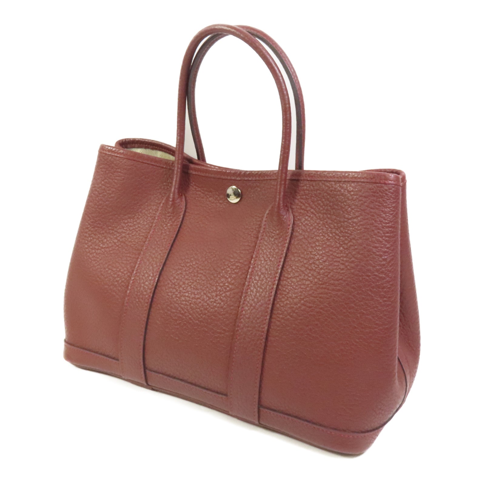 HERMES Negonda皮革Garder Party TPM銀扣手挽袋Rouge H