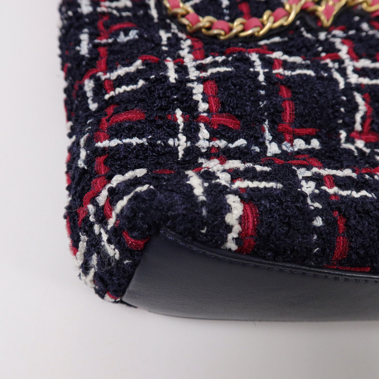 CHANEL Tweed Shopping Tote鏈帶肩背袋