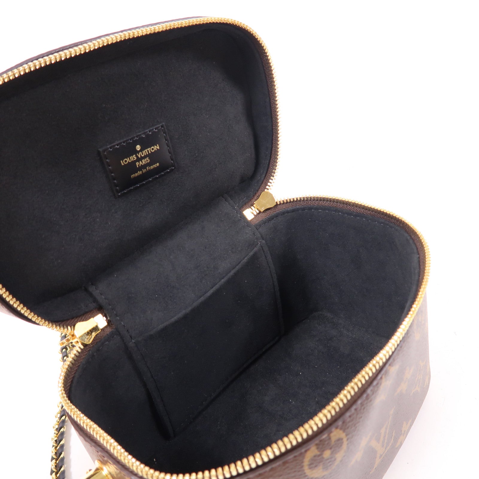 LOUIS VUITTON Monogram Reverse Vanity PM金扣手挽肩背兩用袋棕色