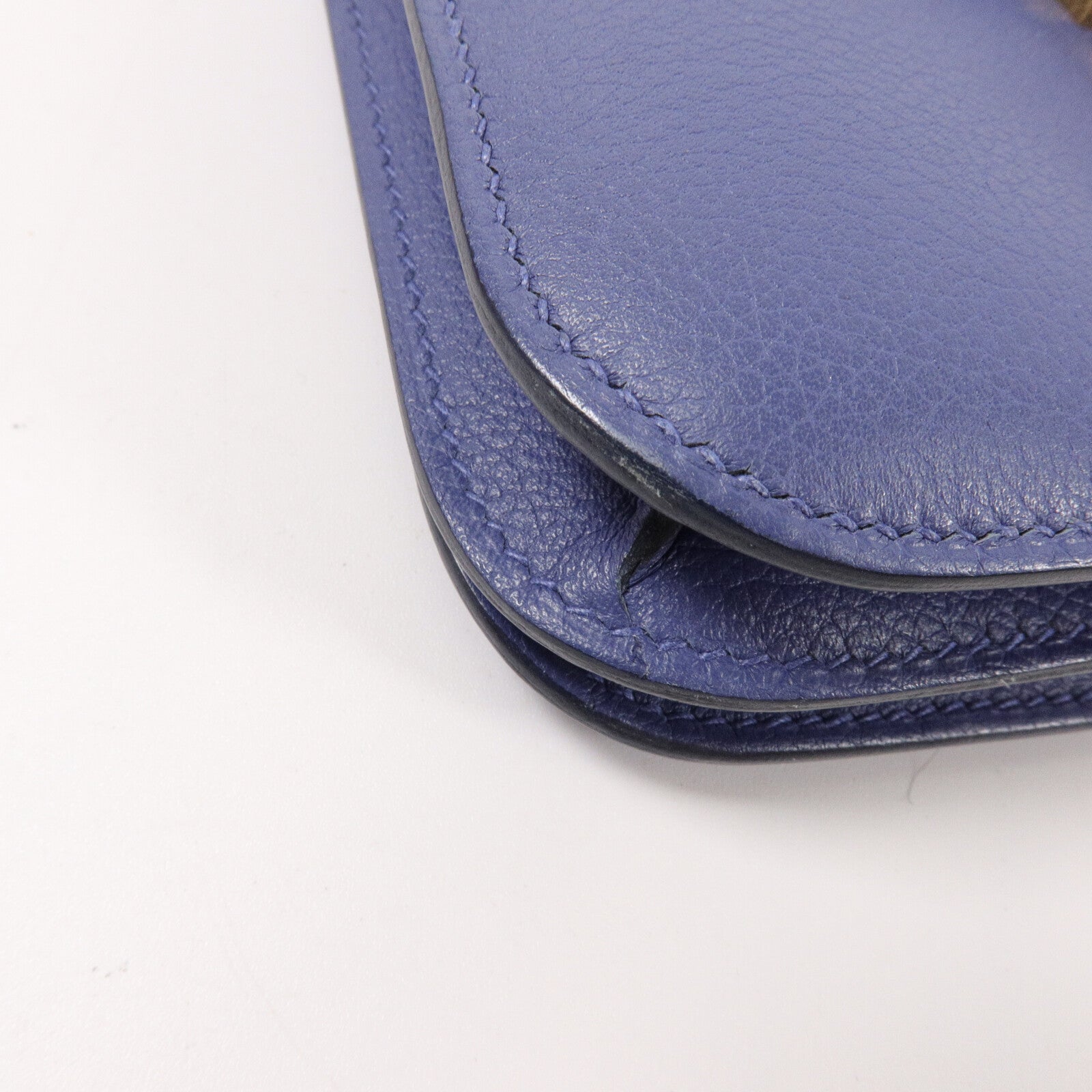 HERMES Evercolor皮革Constance Mini肩背袋Blue Brighton