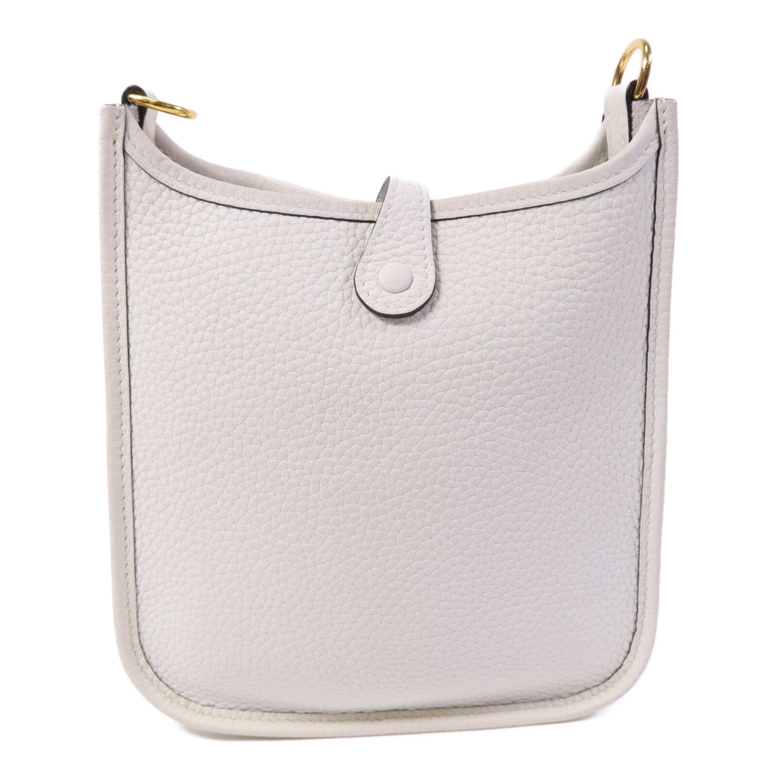 HERMES Clemence皮革Evelyne TPM金扣肩背袋New White