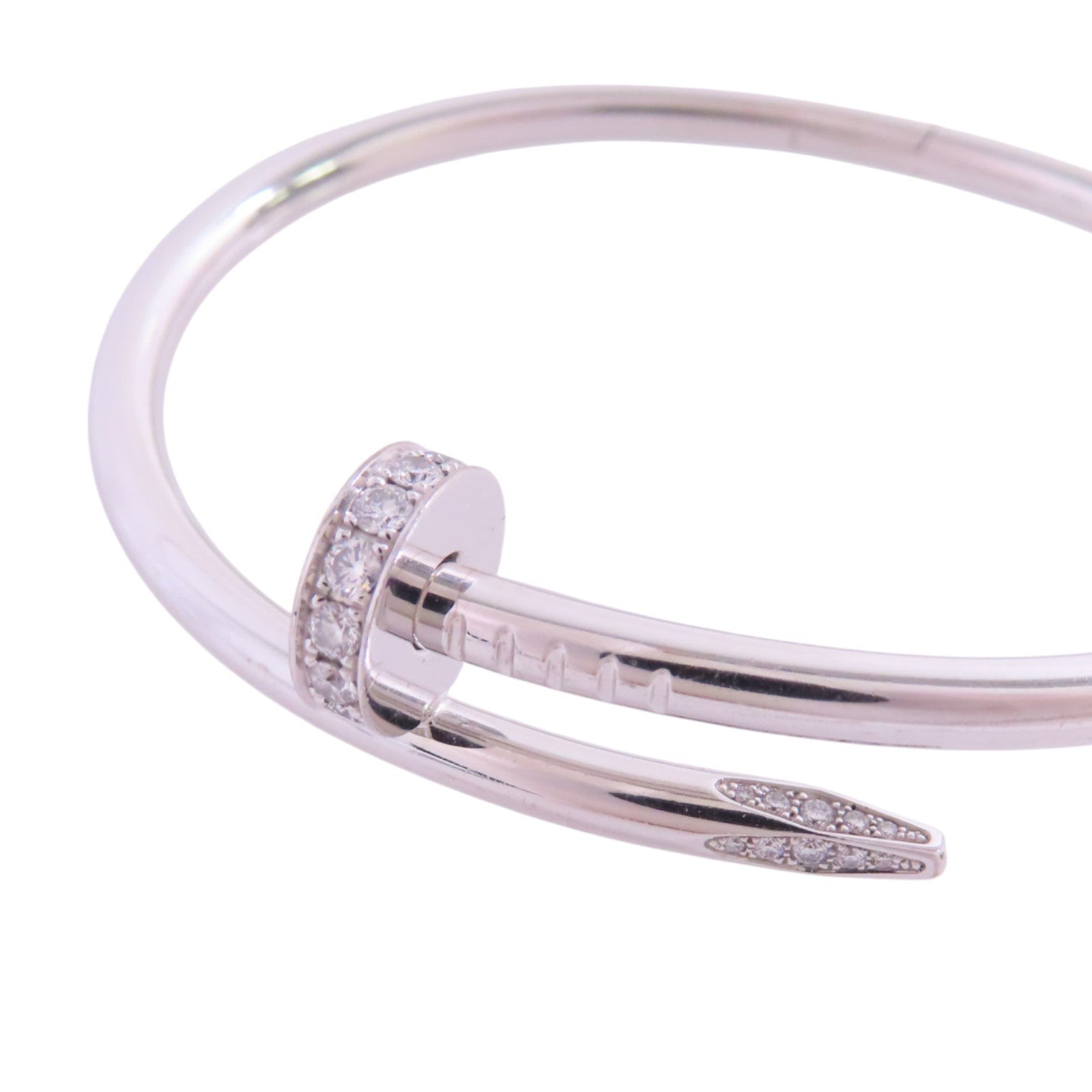 CARTIER 18K白金/鑽石Juste un Clou Diamond Bangle手鐲#16