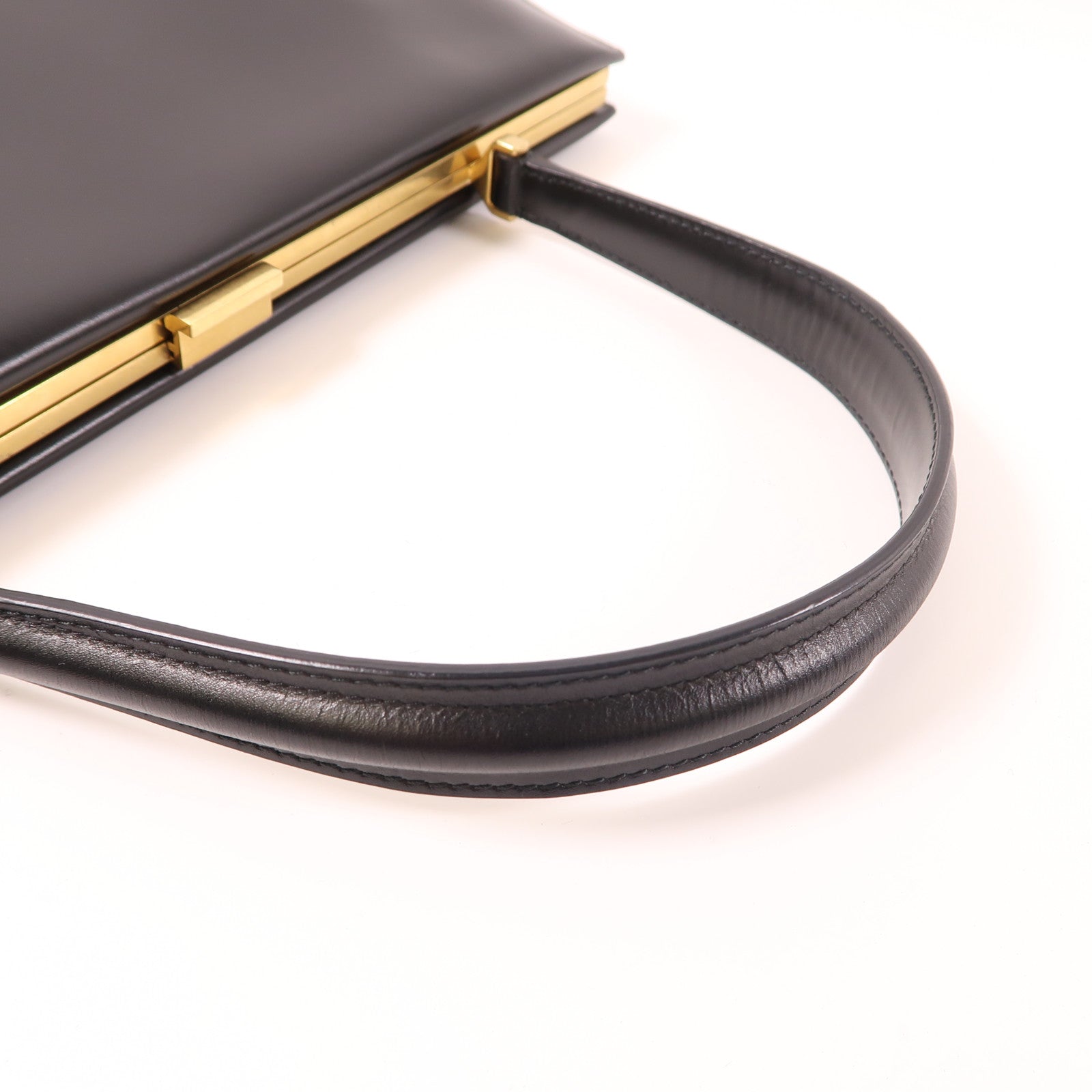 CELINE 牛皮皮革Hand Bag金扣手挽袋黑色