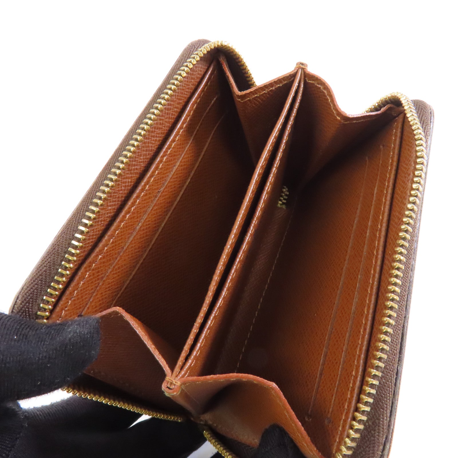 LOUIS VUITTON Monogram Zippy Coin Case金扣零錢包棕色