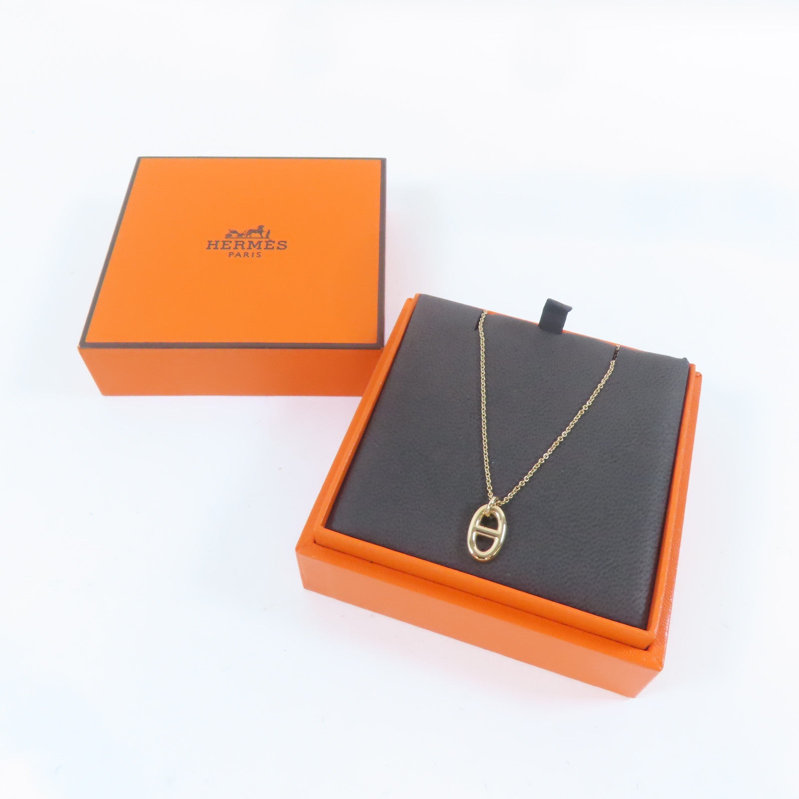 HERMES 18K玫瑰金Farandole Pendant Necklace項鍊#40cm