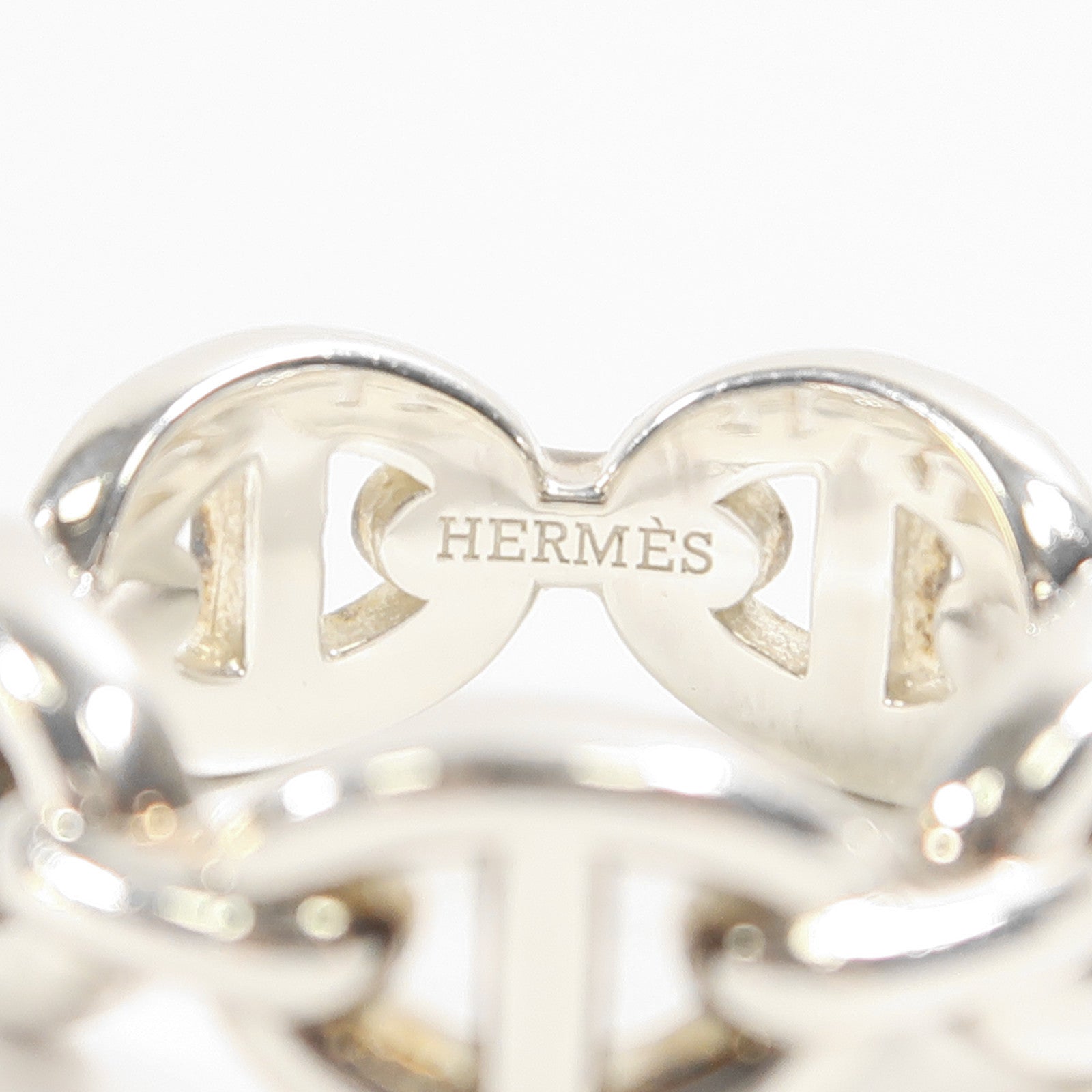 HERMES 925純銀Chaine D'Ancre Enchainee Ring戒指US#4.5