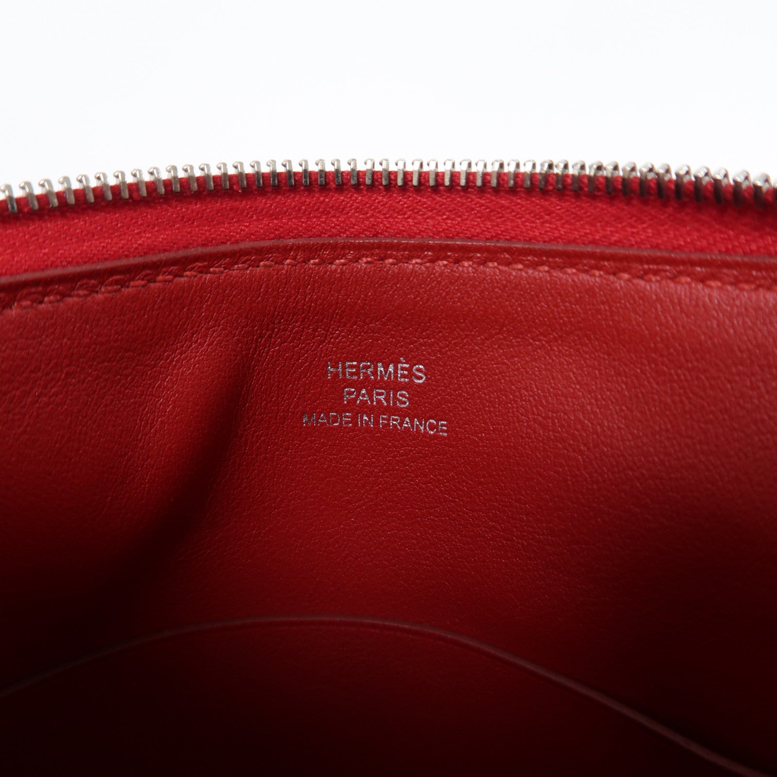 HERMES Swift皮革Carre Pocket Pouch銀扣手拿包紅色/粉紅色