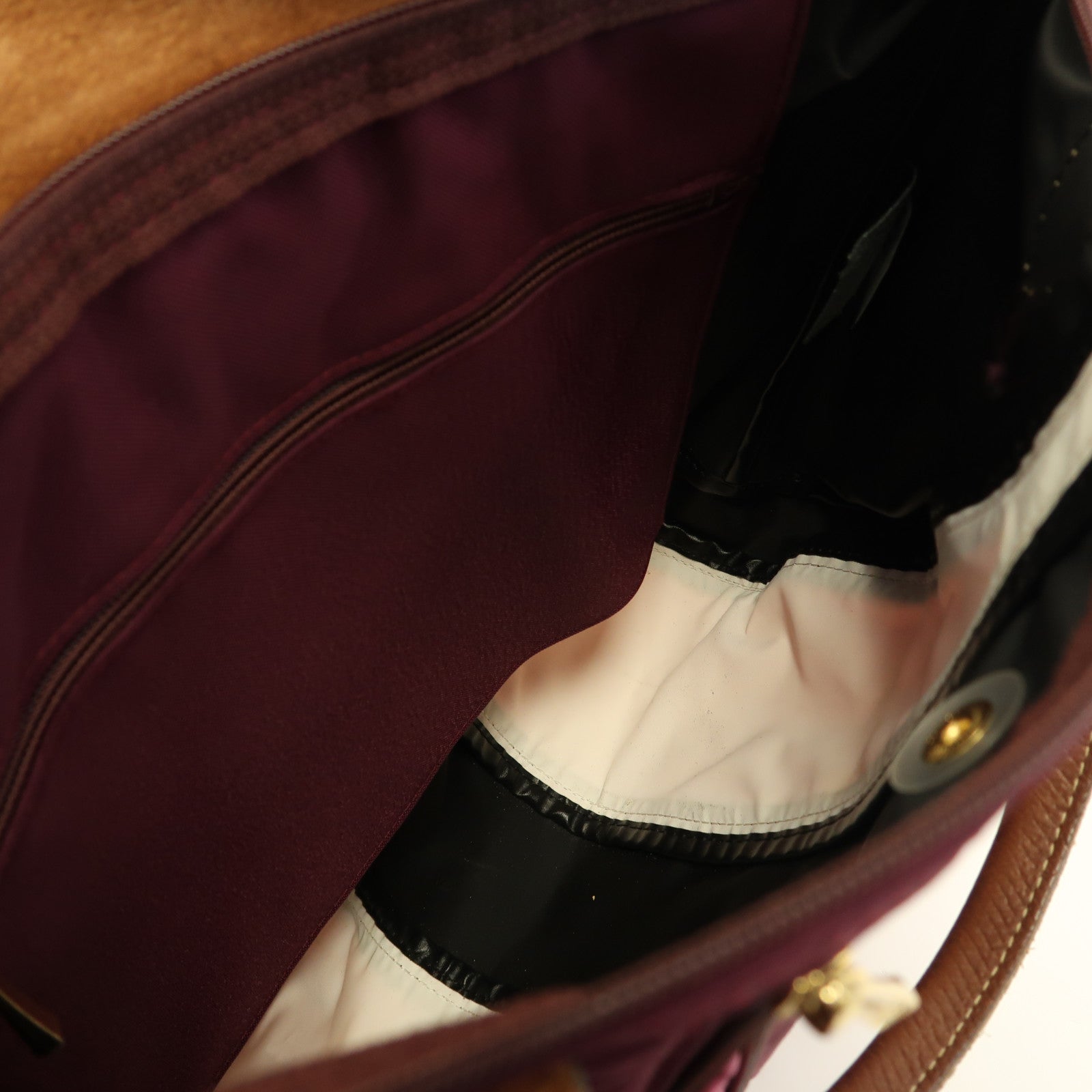 Longchamp 尼龍Hand Bag金扣手挽袋紫色/粉紅色