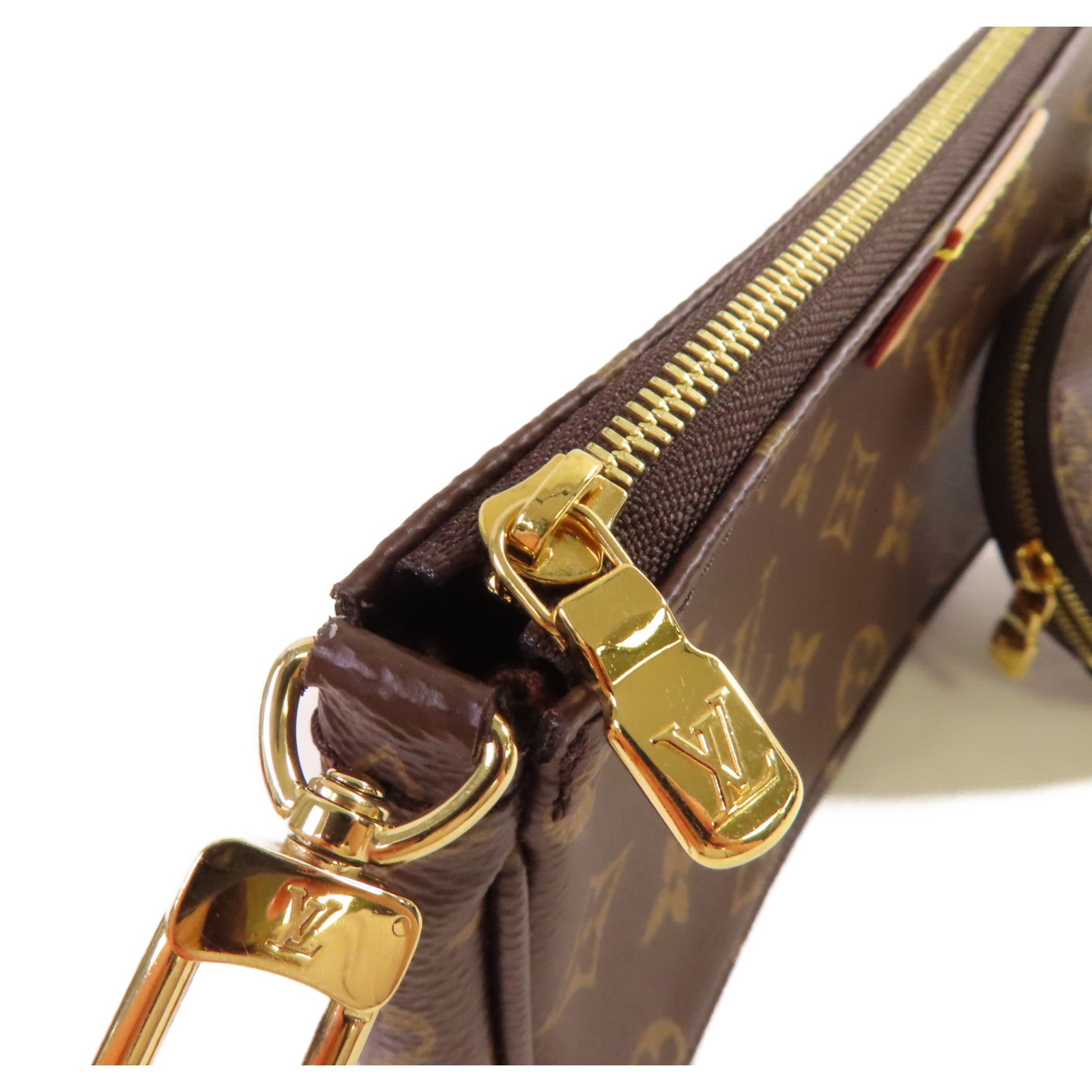 LOUIS VUITTON Monogram Multi Pochette Accessoires Shoulder Bag金扣肩背袋啡色