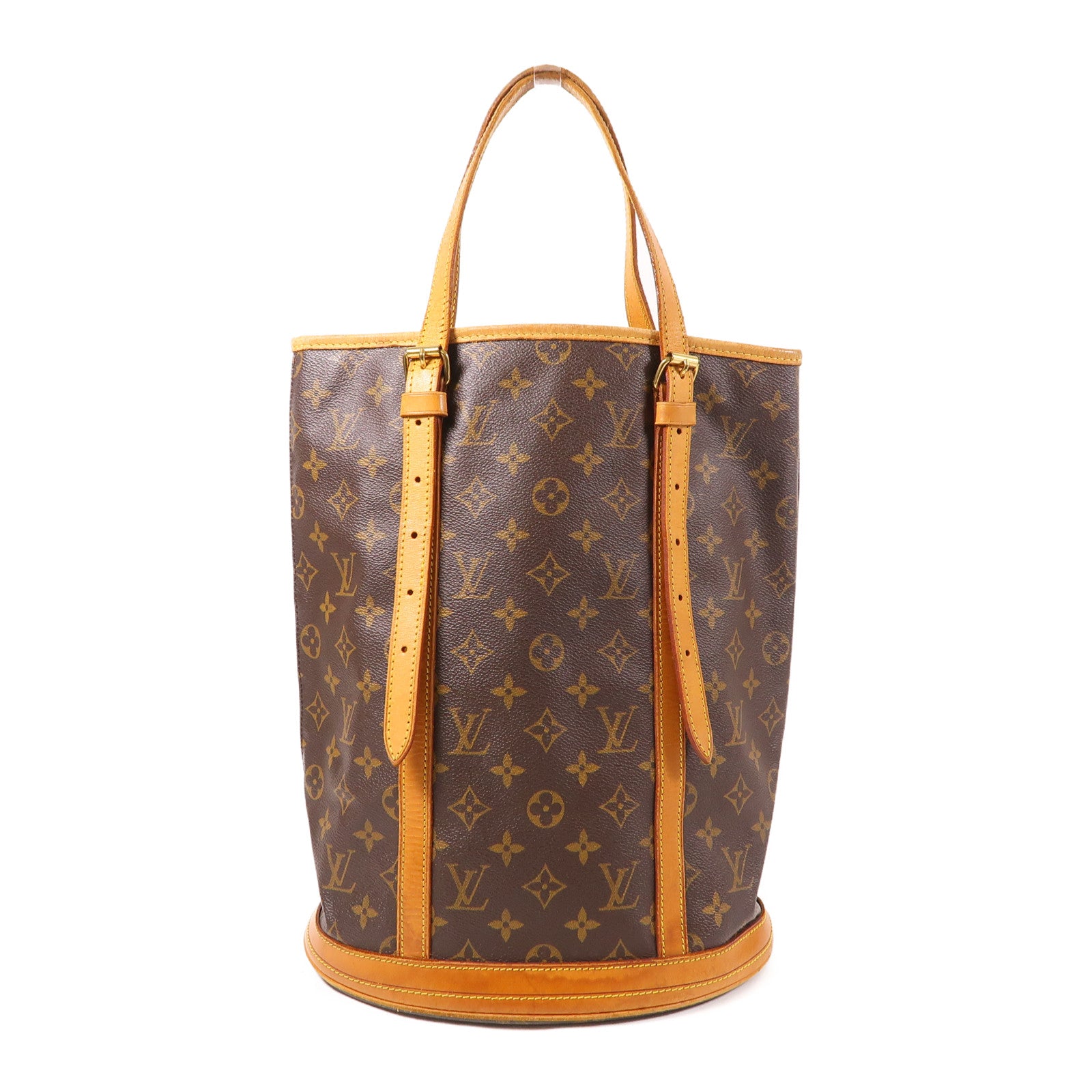 LOUIS VUITTON 【激減優惠】Monogram Bucket GM金扣手挽袋棕色