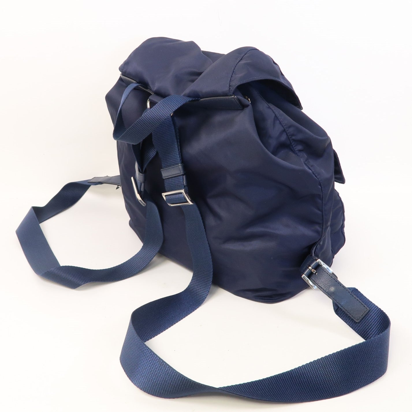 PRADA 【激減優惠】尼龍Backpack銀扣背包藍色